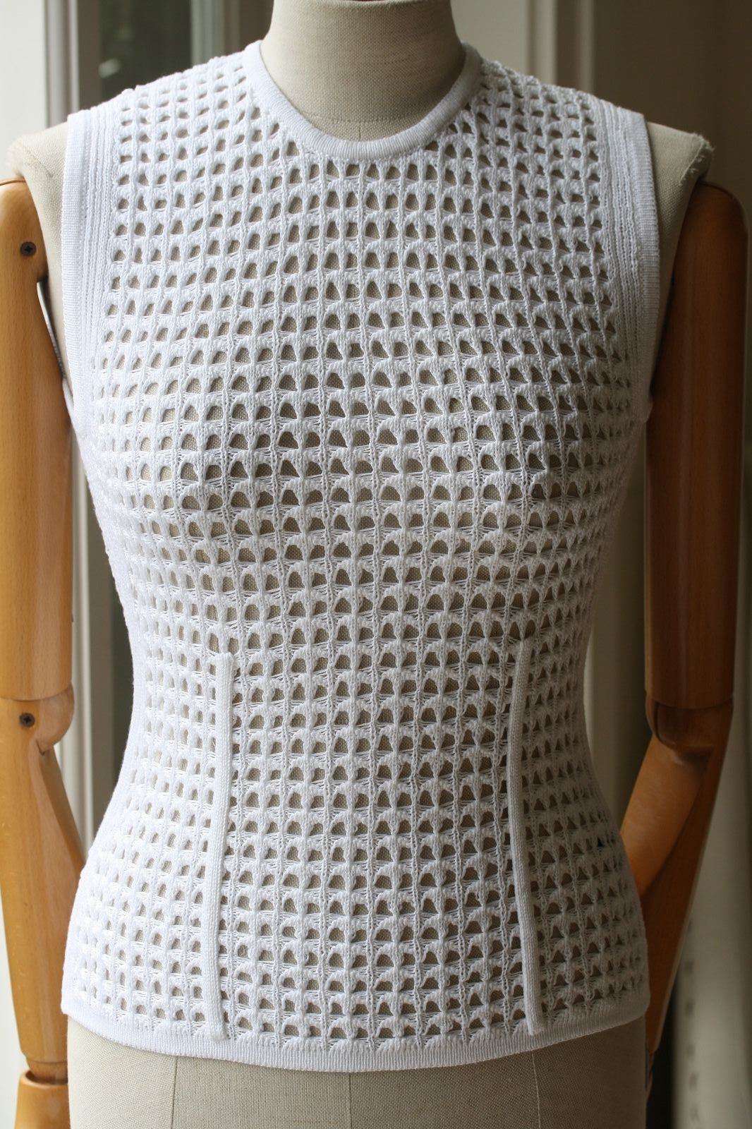 ALEXANDER WANG PEROXIDE CROCHET KNIT TANK TOP SMALL - Image 3