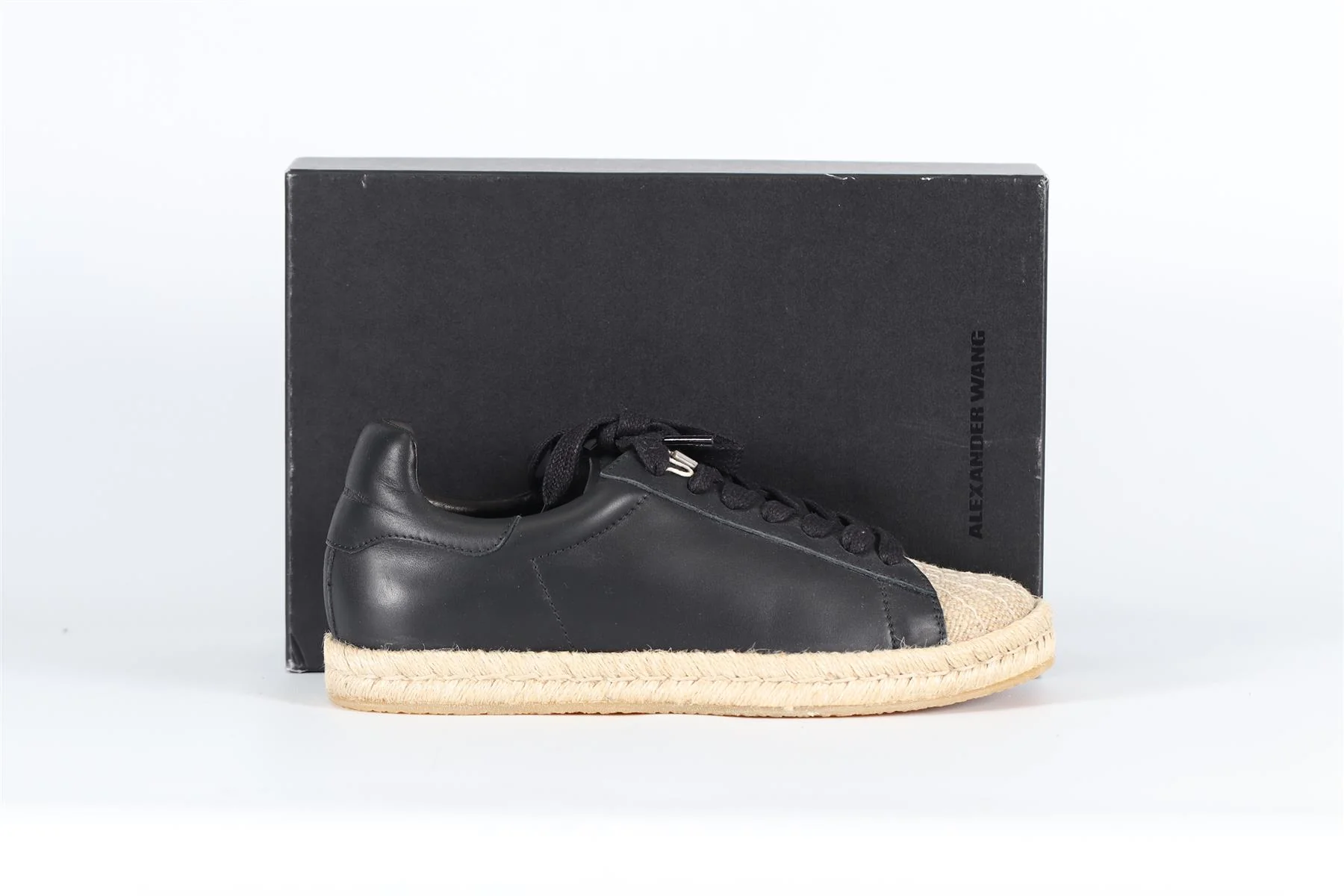 ALEXANDER WANG RAFFIA AND LEATHER SNEAKERS EU 40 UK 7 US 10 - Image 3