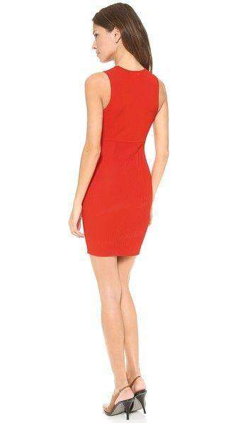 ALEXANDER WANG RED TUBULAR STRIPE TANK DRESS XS - Image 6
