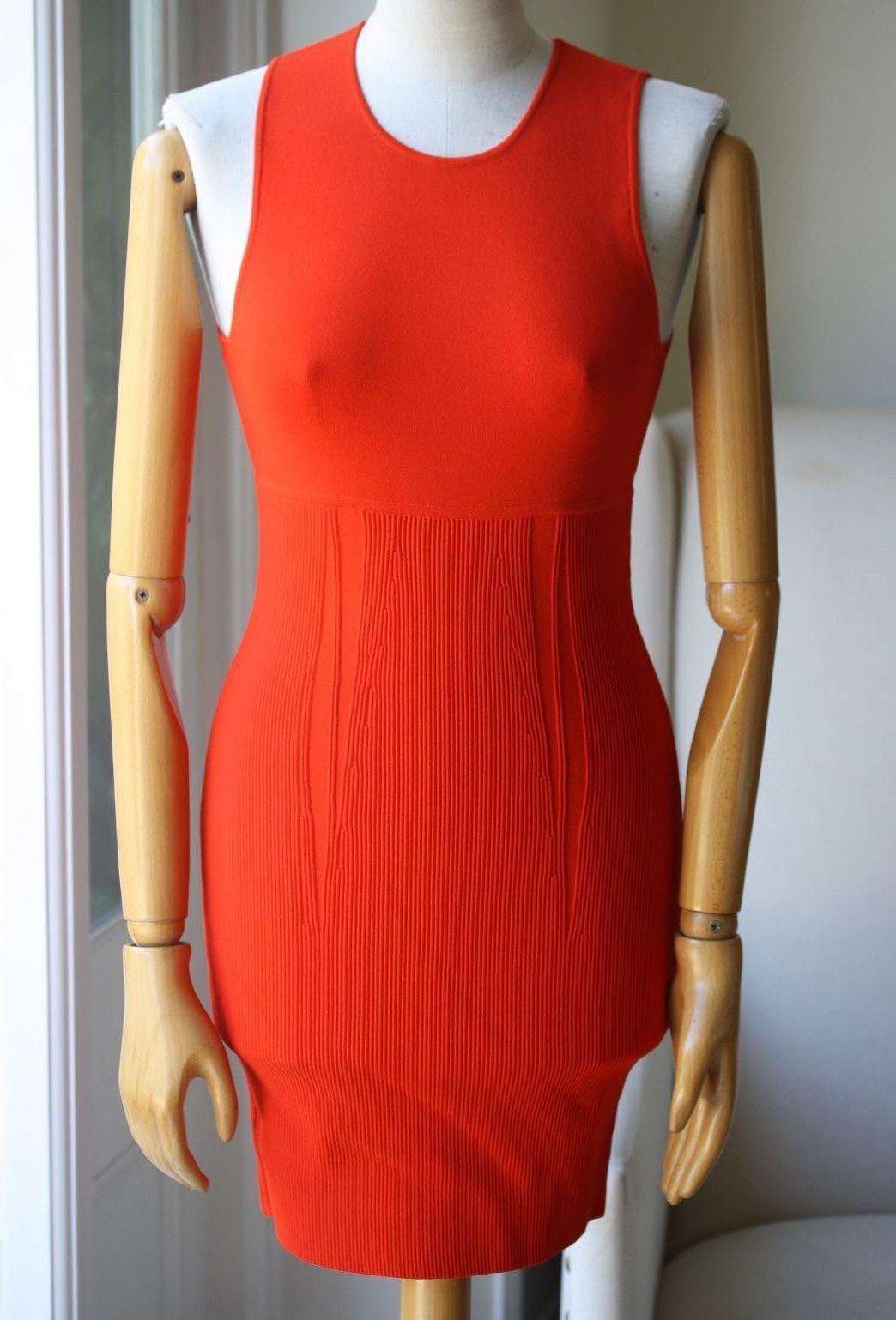 ALEXANDER WANG RED TUBULAR STRIPE TANK DRESS XS - Image 9
