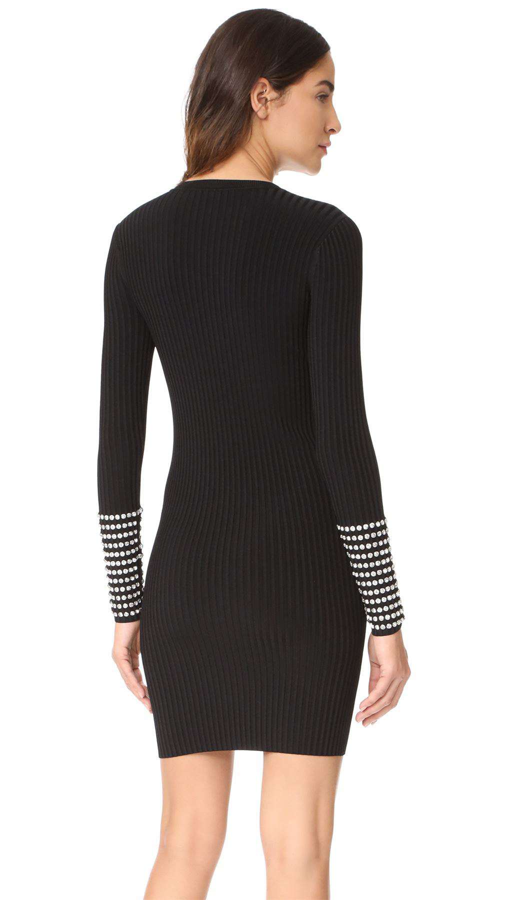 ALEXANDER WANG RIBBED KNIT CRYSTAL CUFF DRESS SMALL - Image 2