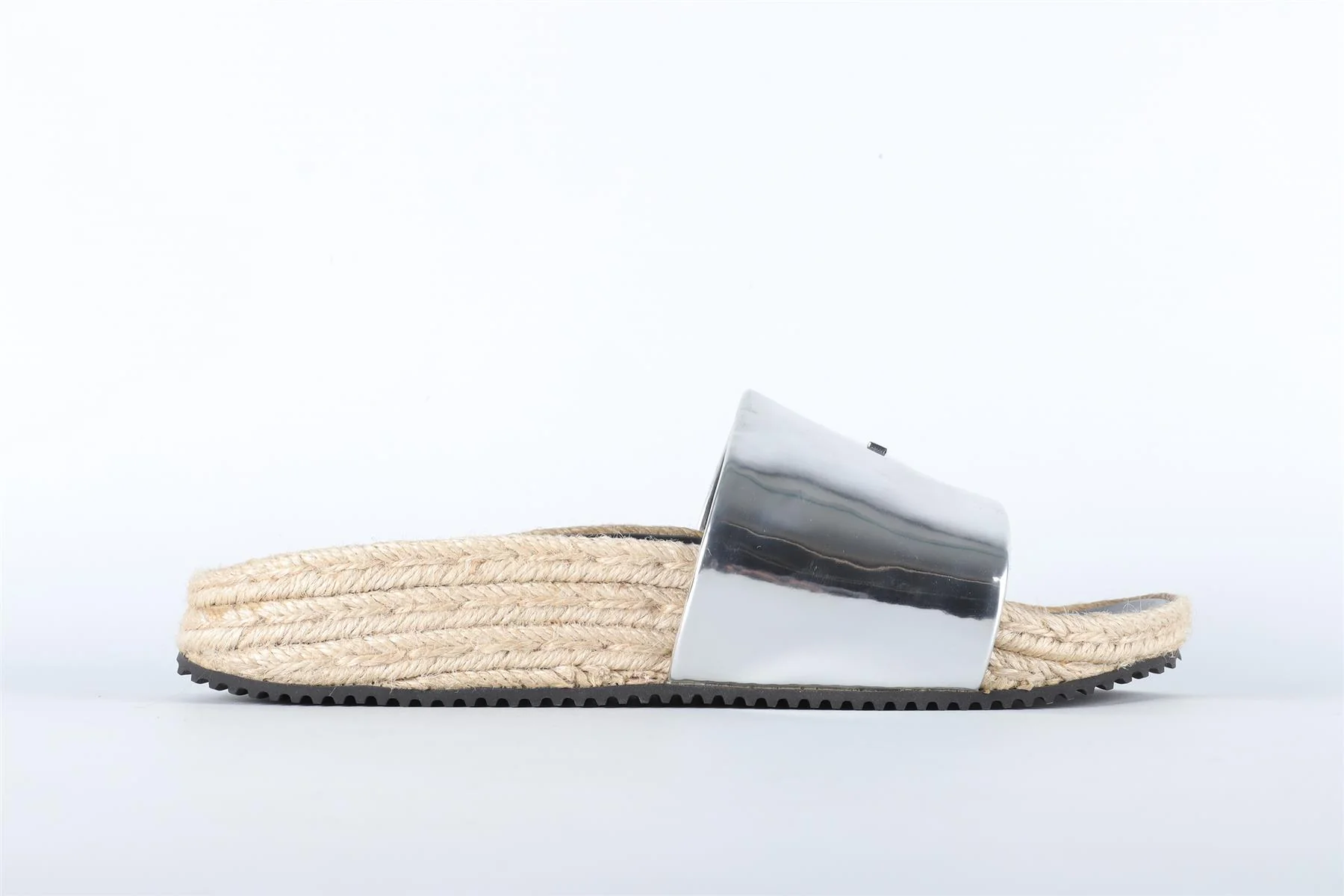 ALEXANDER WANG SILVER LEATHER SLIDES EU 36.5 UK 3.5 US 6.5 - Image 2