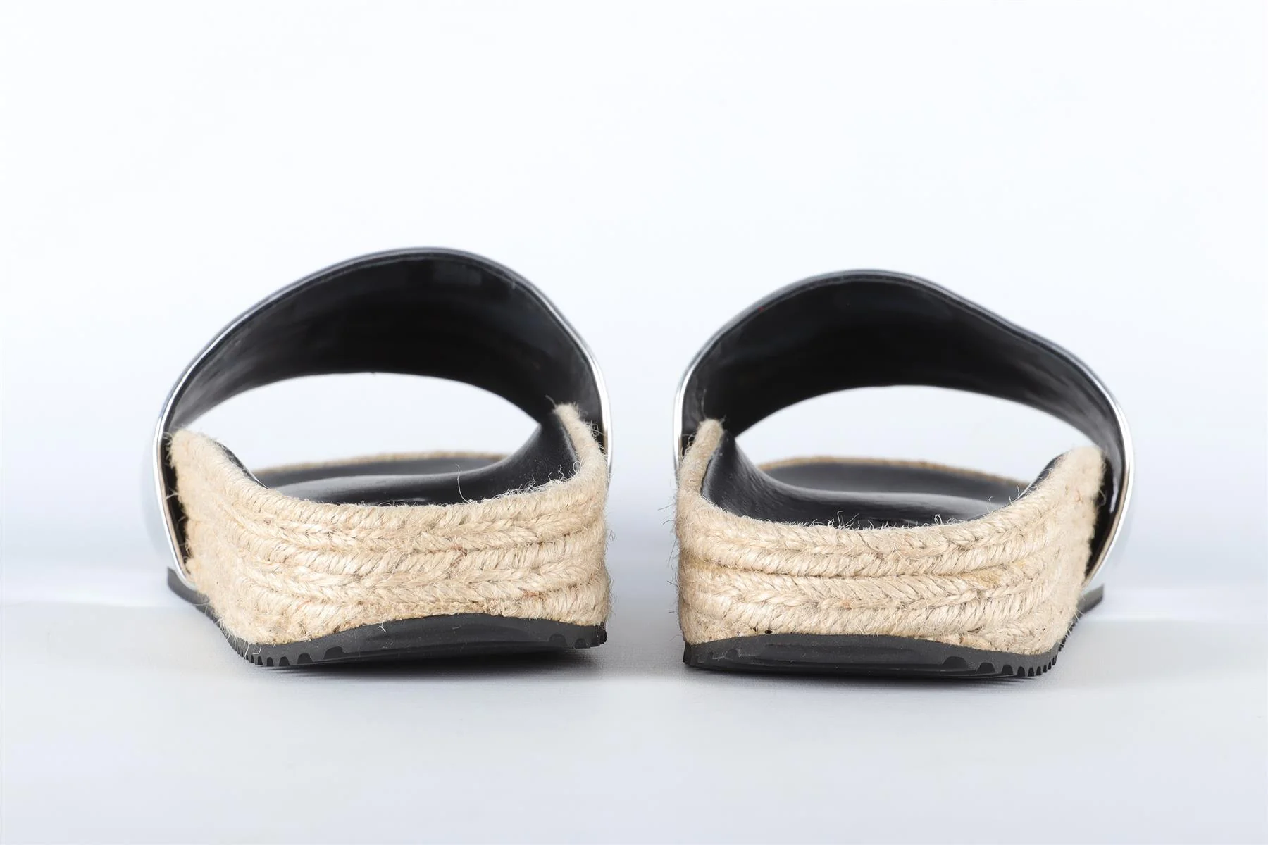 ALEXANDER WANG SILVER LEATHER SLIDES EU 36.5 UK 3.5 US 6.5 - Image 5