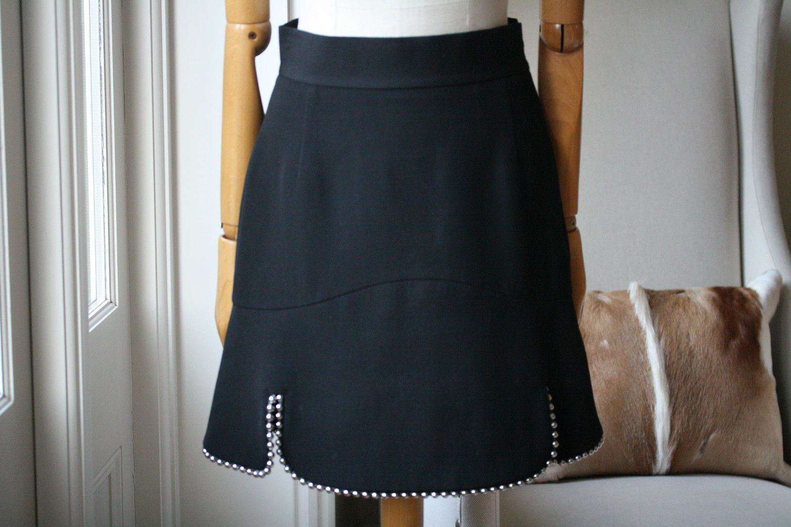 ALEXANDER WANG STUDDED WOOL A-LINE SKIRT US 4 UK 8 - Image 9