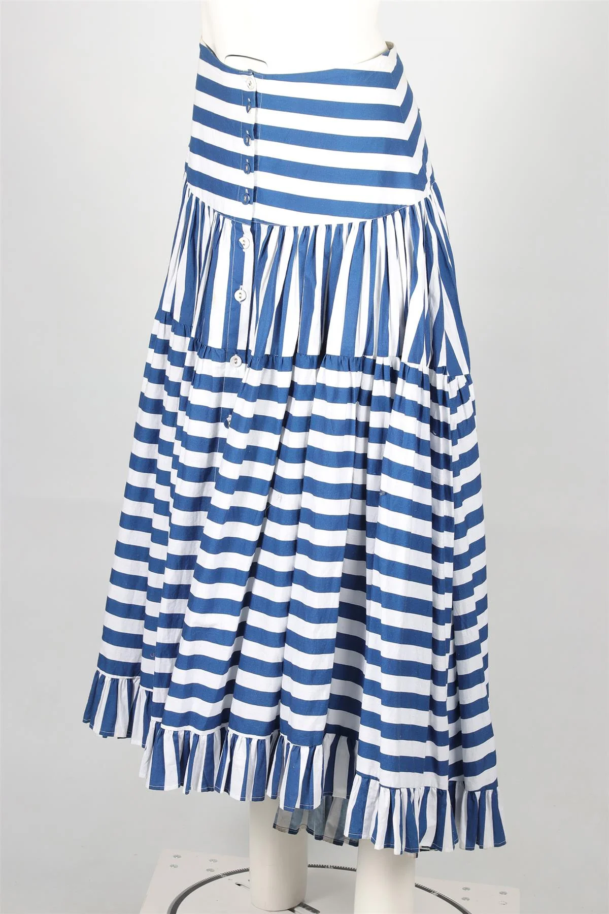 ALEXANDRA MIRO BLUE COTTON MAXI SKIRT SMALL - Image 3