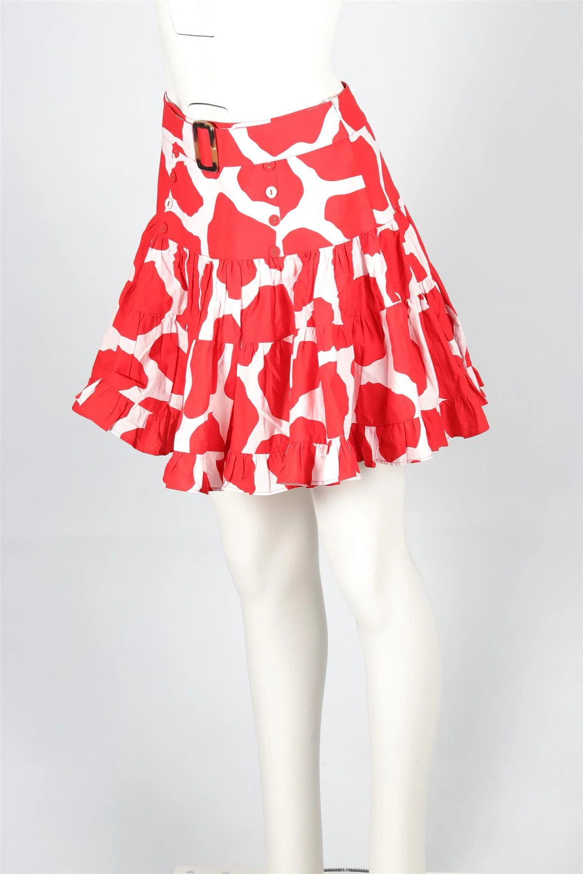 ALEXANDRA MIRO RED COTTON MINI SKIRT SMALL - Image 3