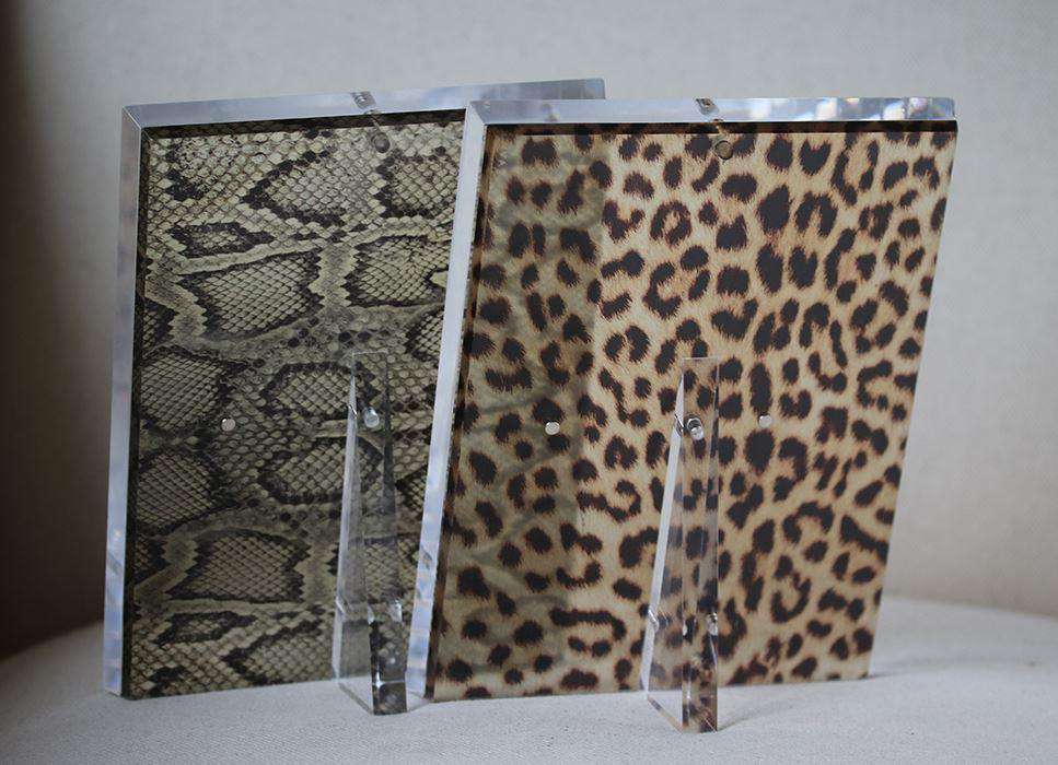 ALEXANDRA VON FURSTENBERG ANIMAL PRINTED ACRYLIC SNAP PHOTO FRAMES - Image 2