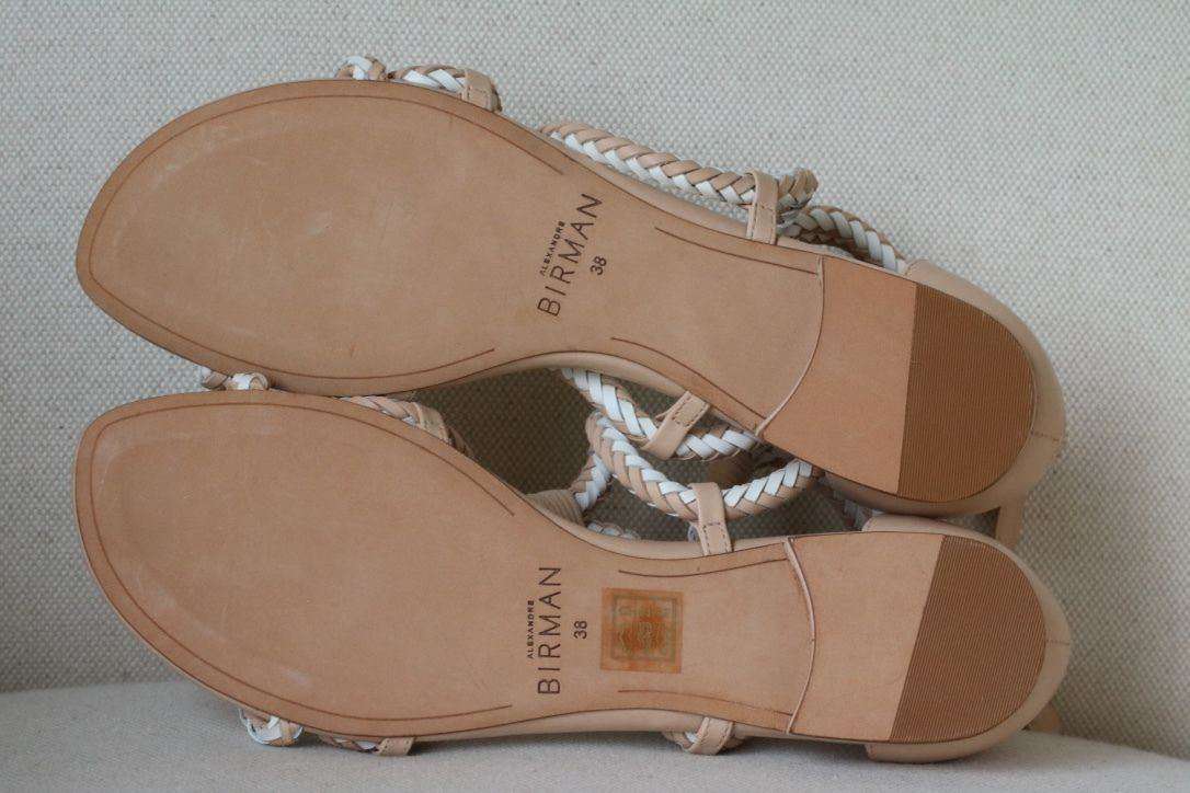 ALEXANDRE BIRMAN BRAIDED TWO TONE FLAT SANDALS EU 38 UK 5 - Image 8