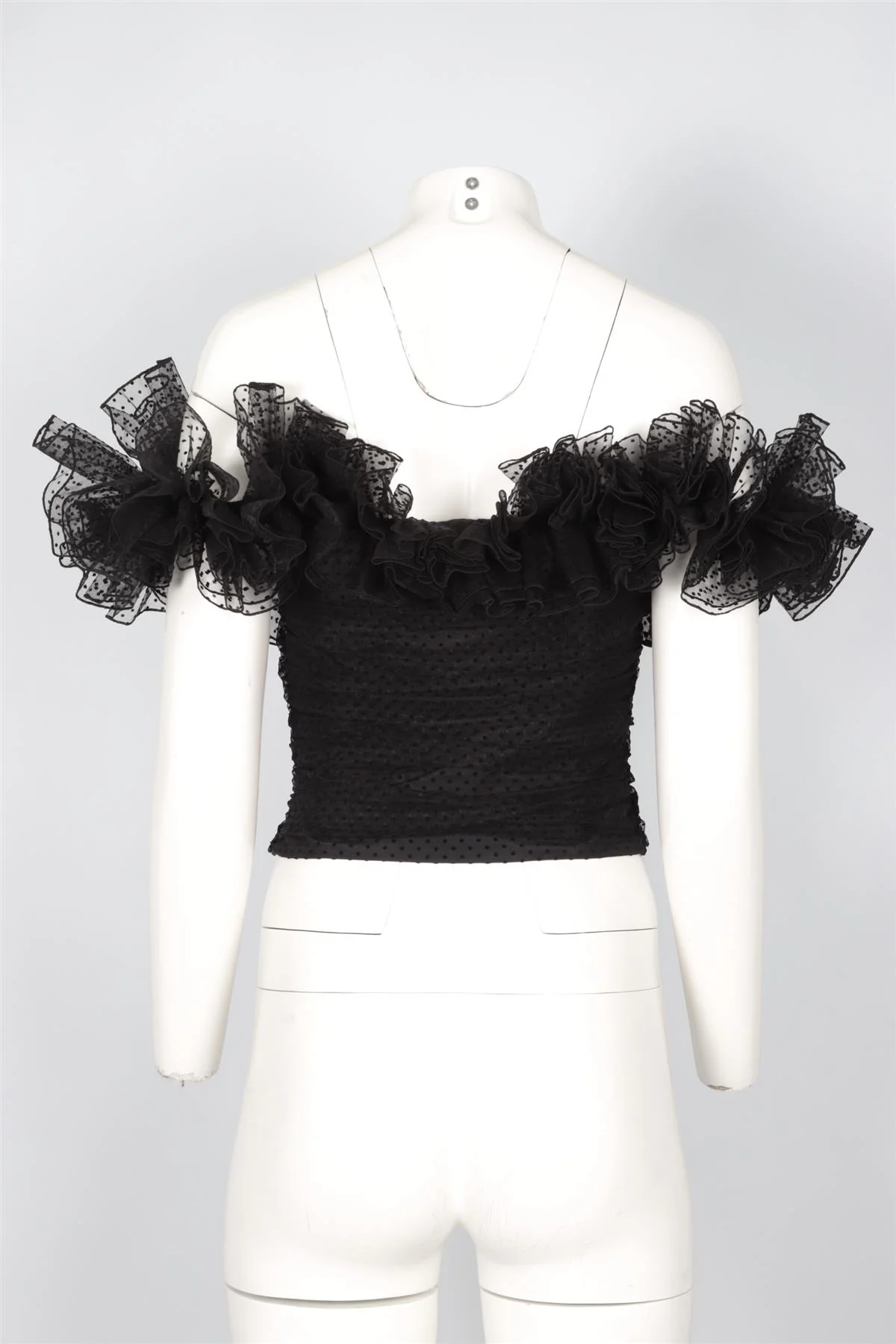 ALEXANDRE VAUTHIER BLACK TULLE TOP FR 36 UK 8 - Image 4