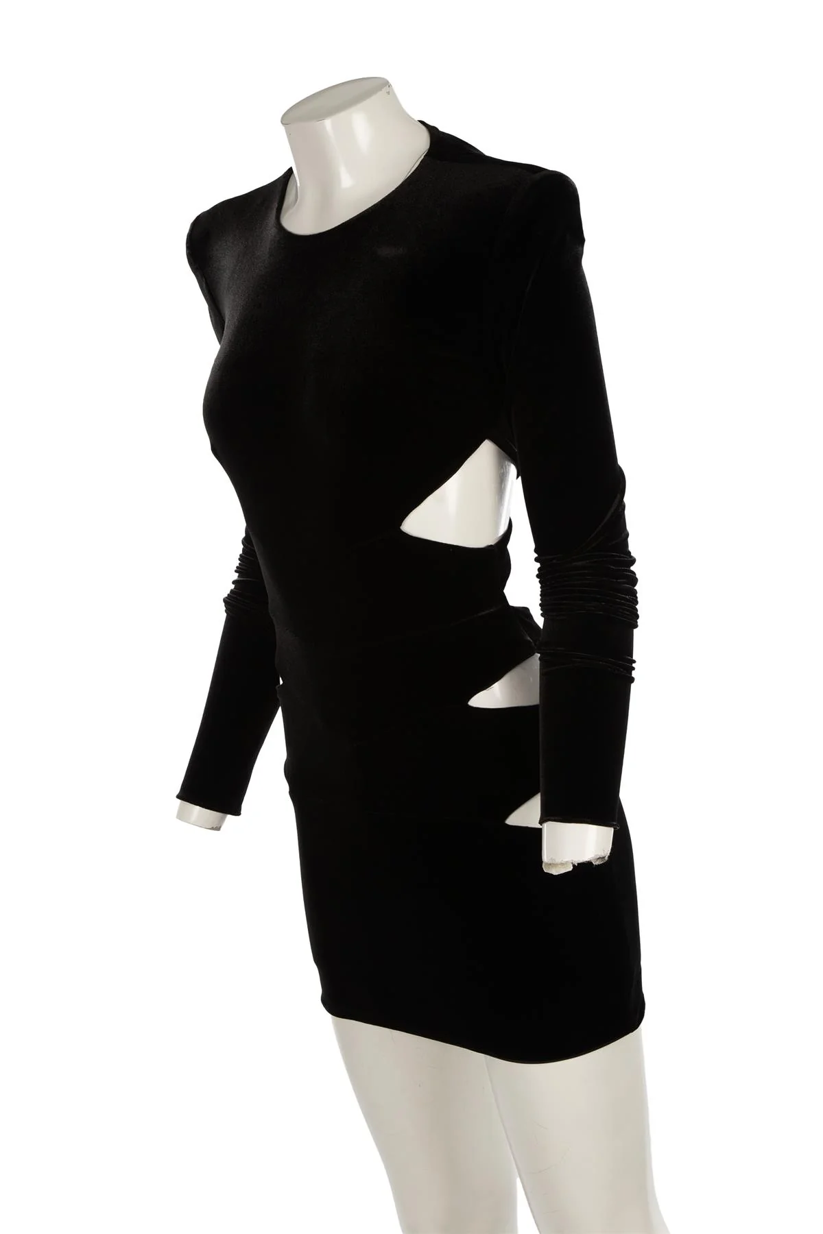 ALEXANDRE VAUTHIER BLACK VELVET MINI DRESS FR 34 UK 6 - Image 3