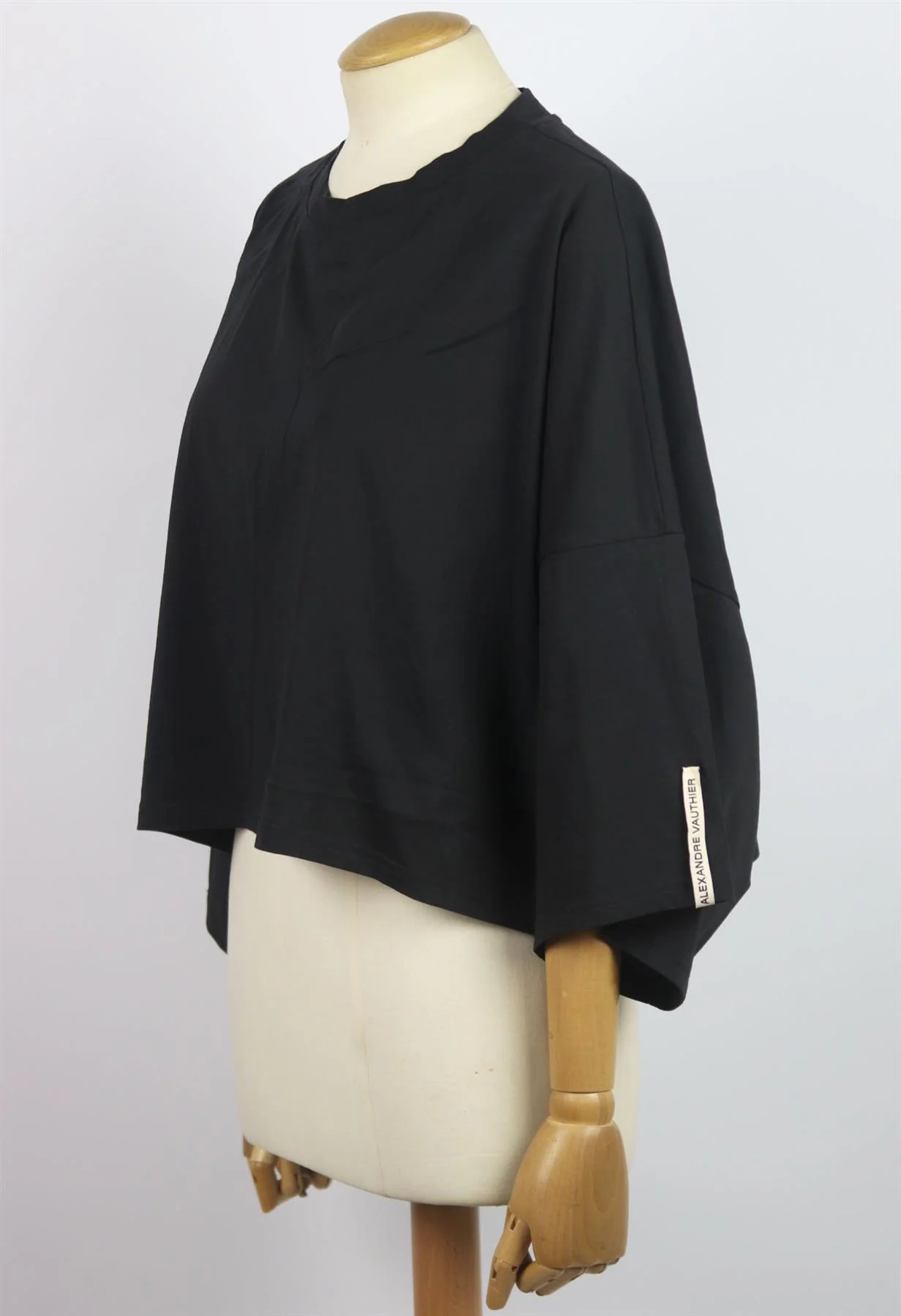 ALEXANDRE VAUTHIER CROPPED COTTON JERSEY T-SHIRT SMALL - Image 3