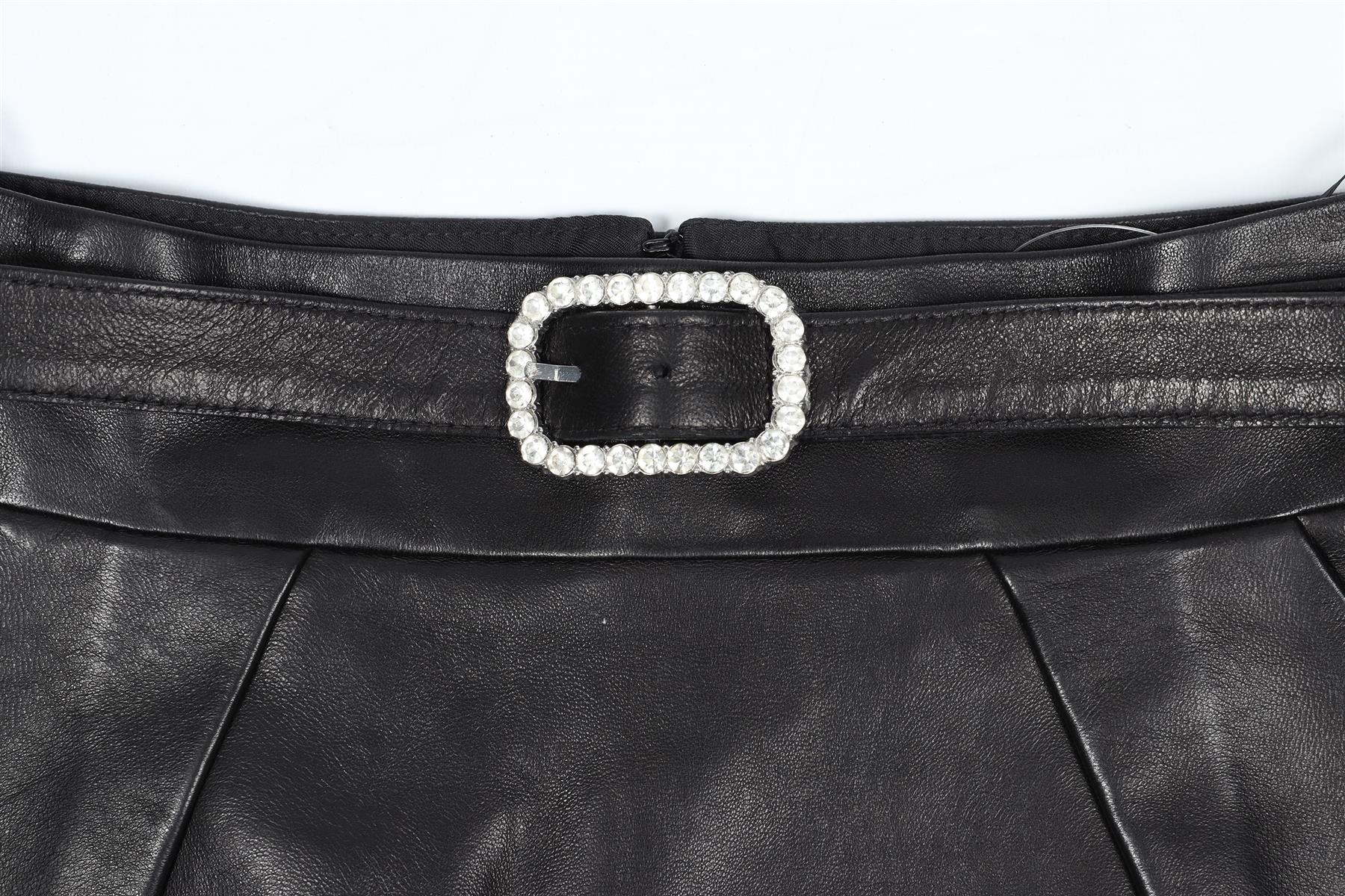 ALEXANDRE VAUTHIER CRYSTAL AND LEATHER MINI SKIRT IT 36 UK 4 - Image 3
