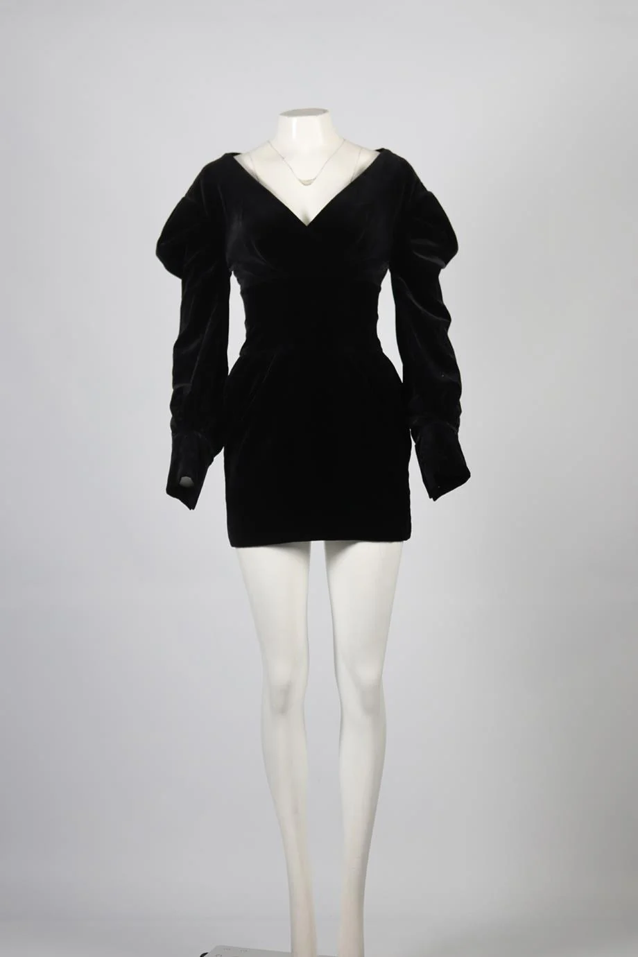 ALEXANDRE VAUTHIER CRYSTAL AND VELVET MINI DRESS FR 36 UK 8 - Image 2