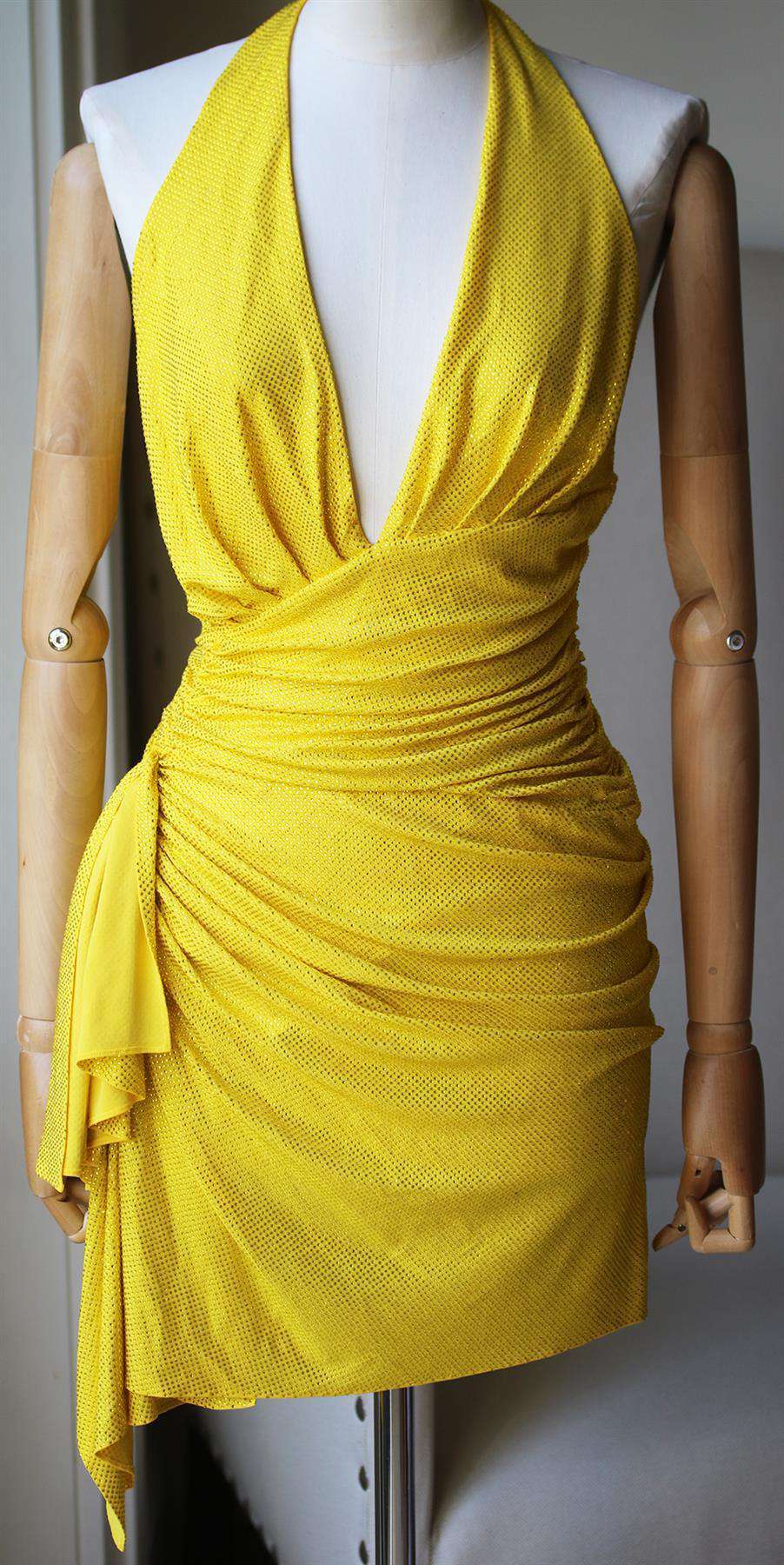 ALEXANDRE VAUTHIER CRYSTAL EMBELLISHED HALTER MINI DRESS IT 38 UK 6 - Image 3