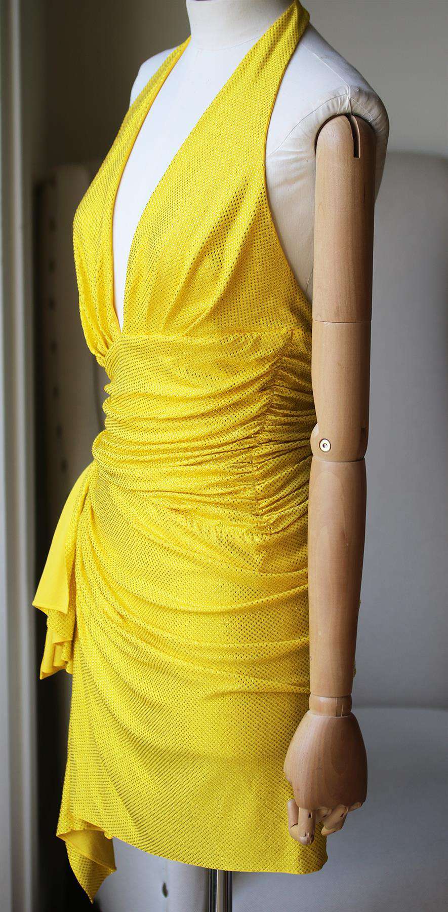 ALEXANDRE VAUTHIER CRYSTAL EMBELLISHED HALTER MINI DRESS IT 38 UK 6 - Image 4