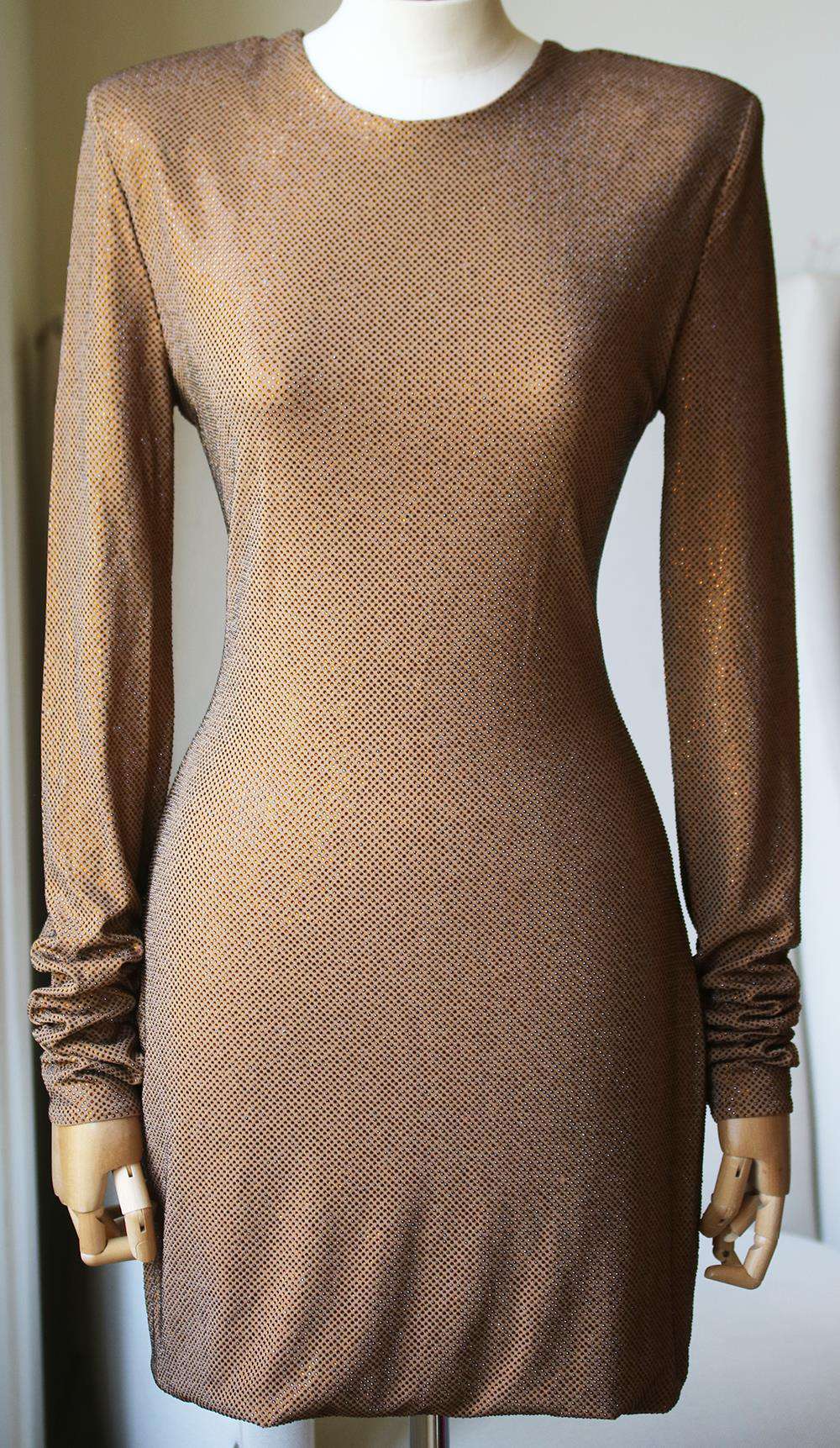 ALEXANDRE VAUTHIER CRYSTAL EMBELLISHED OPEN BACK MINI DRESS FR 42 UK 14 - Image 2