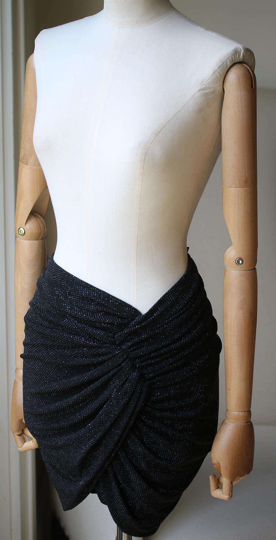 ALEXANDRE VAUTHIER CRYSTAL EMBELLISHED STRETCH JERSEY MINI SKIRT IT 38 UK 6 - Image 3