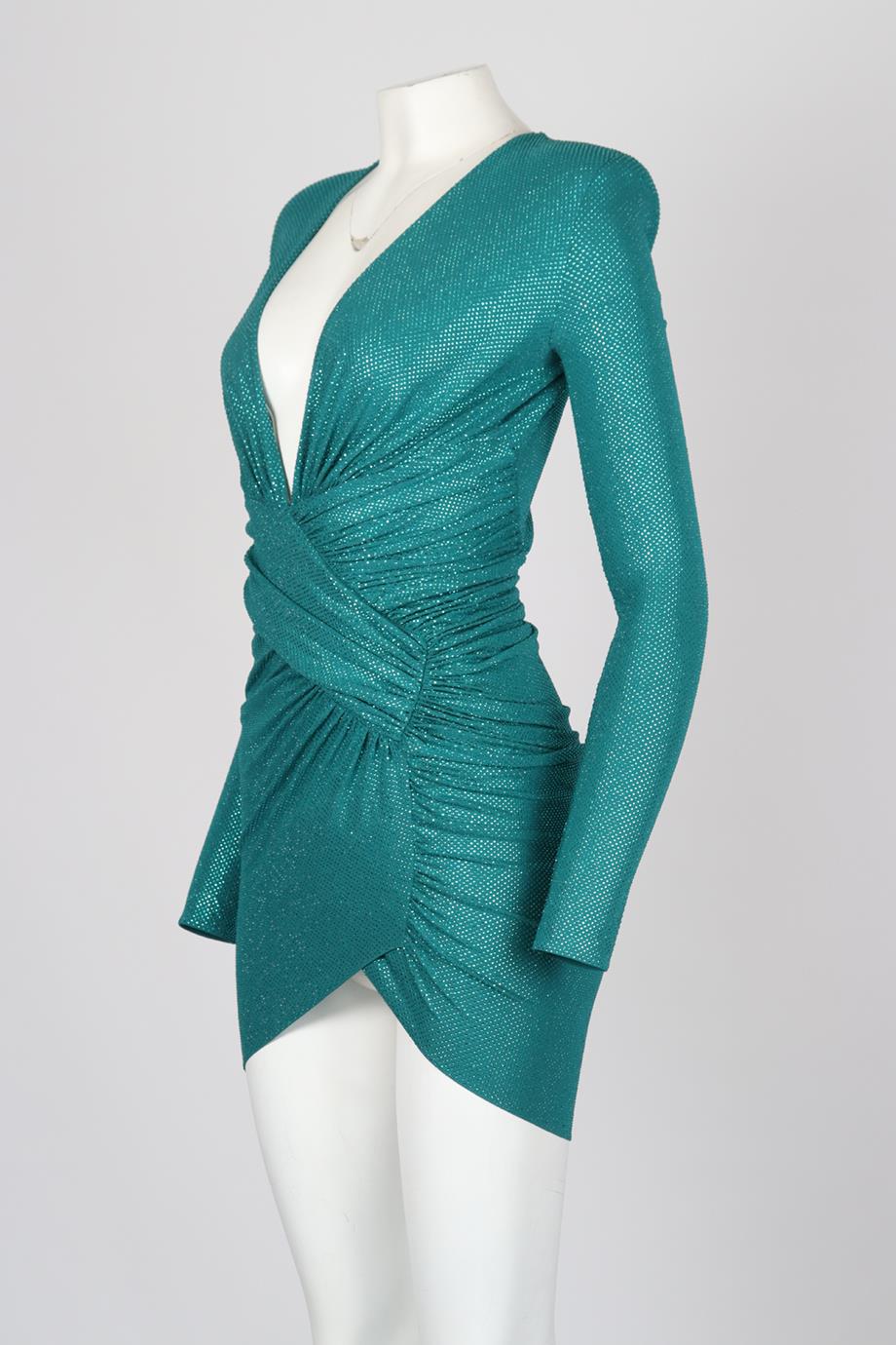ALEXANDRE VAUTHIER EMBELLISHED STRETCH JERSEY MINI DRESS FR 34 UK 6 - Image 3