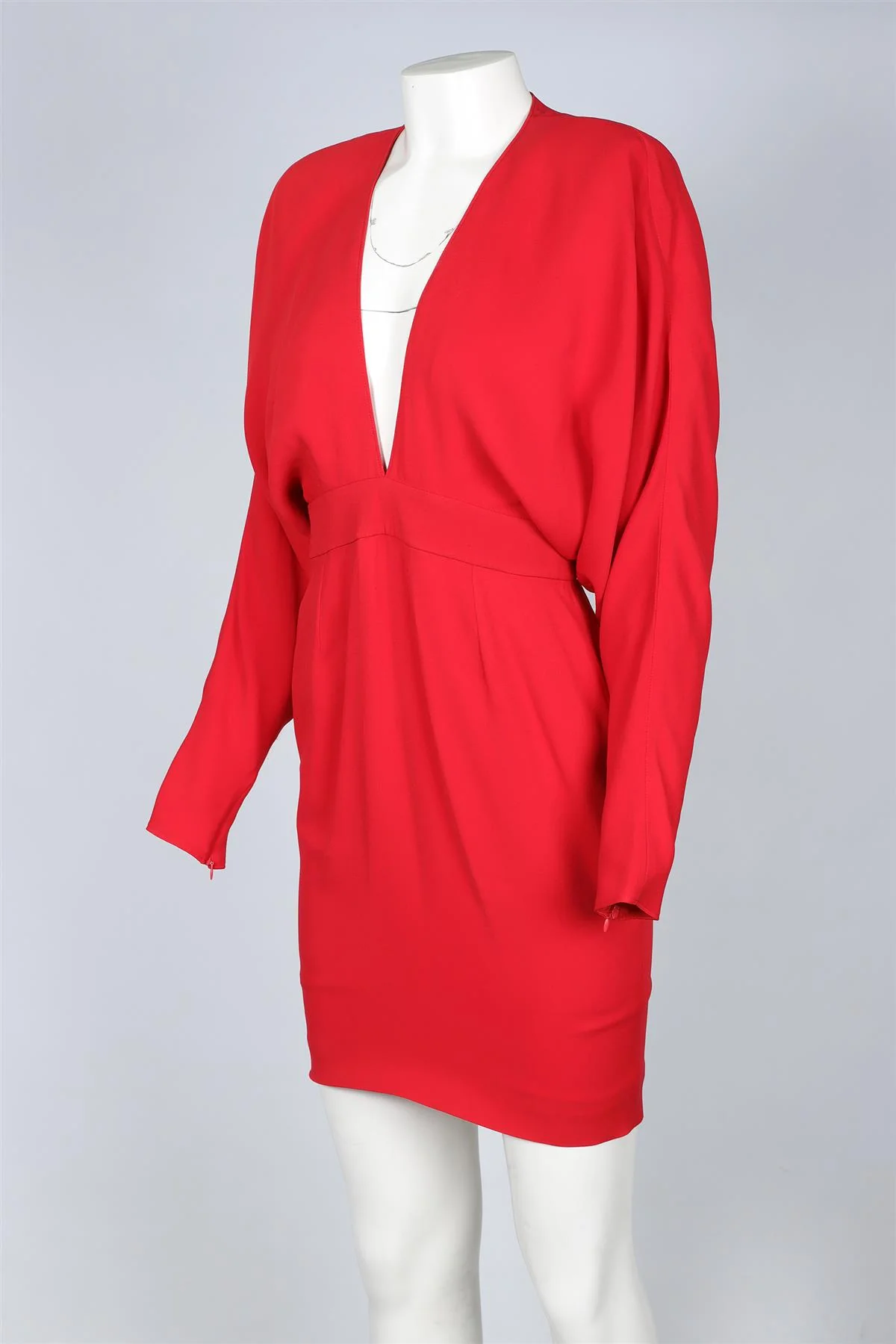 ALEXANDRE VAUTHIER RED CREPE MINI DRESS FR 38 UK 10 - Image 3