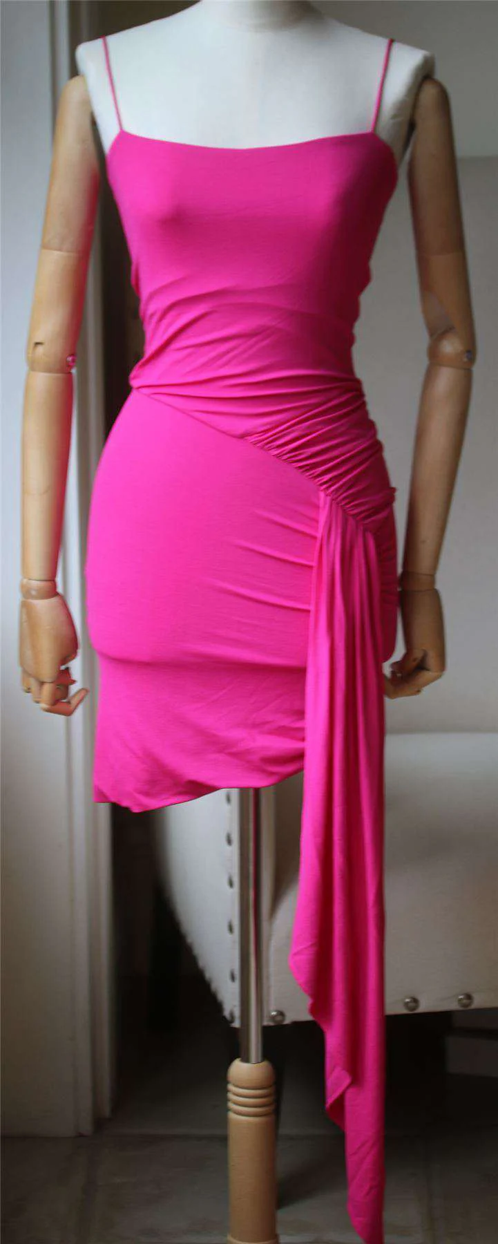 ALEXANDRE VAUTHIER STRETCH JERSEY RUCHED TANK DRESS FR 36 UK 8 - Image 3