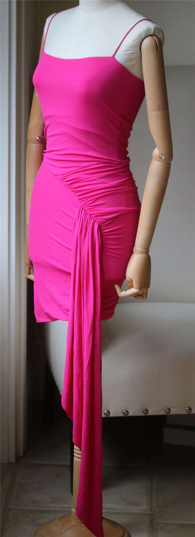 ALEXANDRE VAUTHIER STRETCH JERSEY RUCHED TANK DRESS FR 36 UK 8 - Image 4