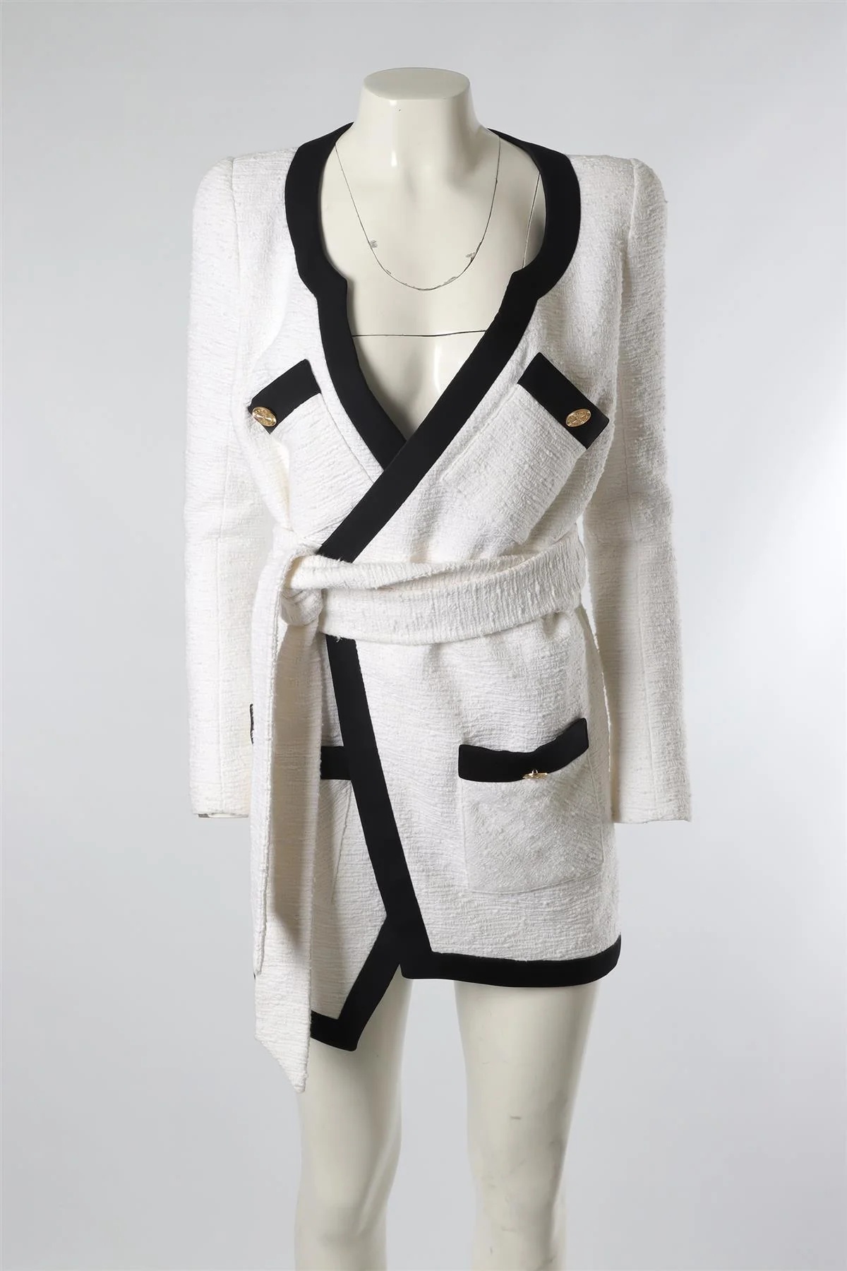 ALEXANDRE VAUTHIER WHITE TWEED MINI DRESS IT 38 UK 6 - Image 2