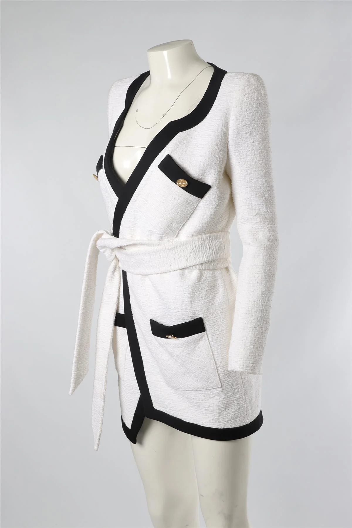 ALEXANDRE VAUTHIER WHITE TWEED MINI DRESS IT 38 UK 6 - Image 3