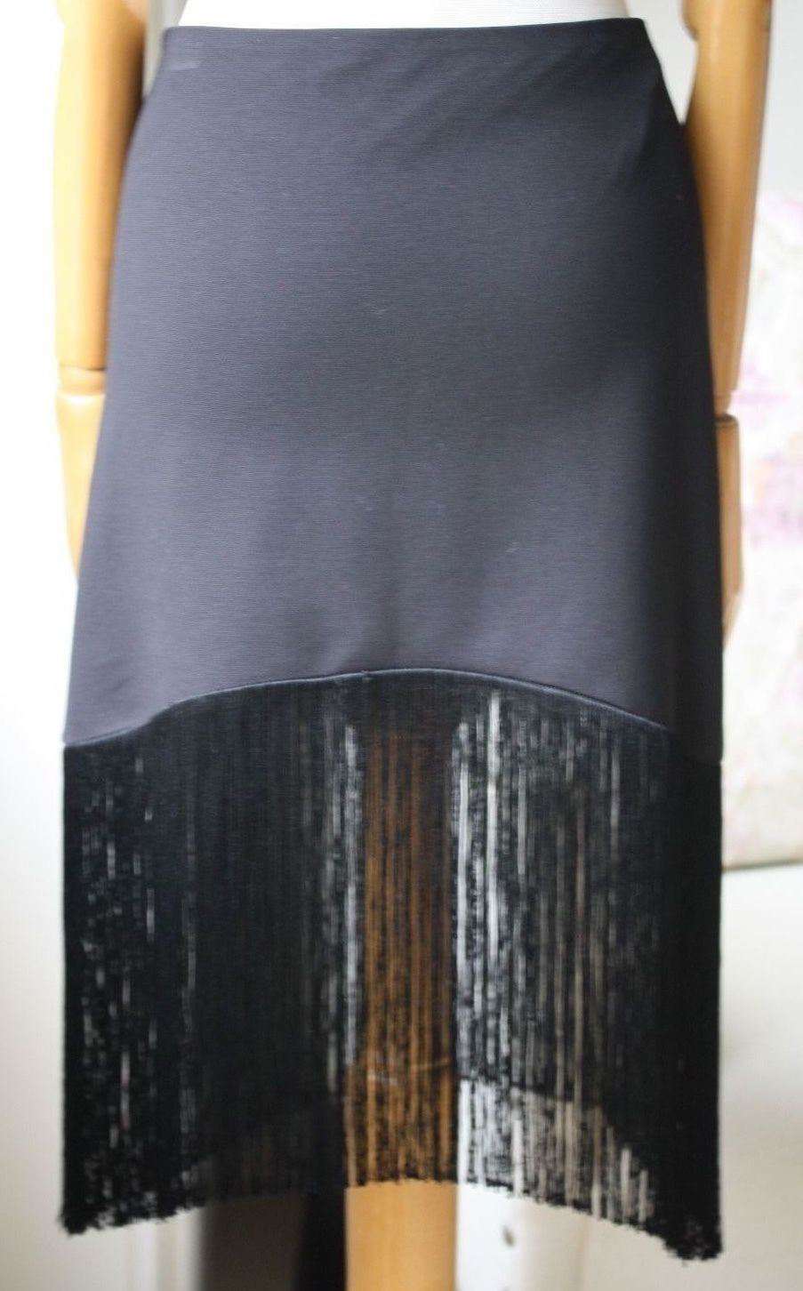 ALEXIS EXCLUSIVE TO INTERMIX FRINGE BLACK SKIRT XSMALL - Image 7