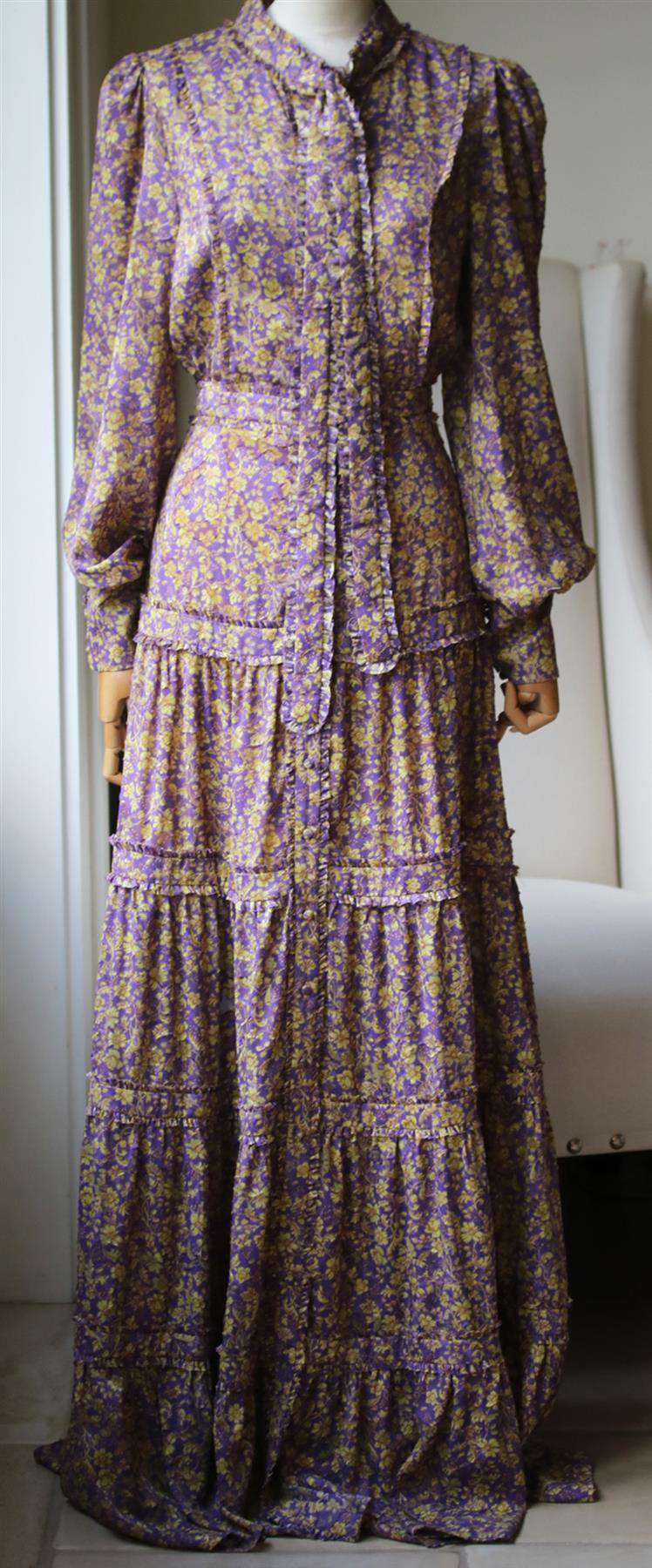 ALEXIS MARGEAUX FLORAL PRINT MAXI DRESS LARGE - Image 2