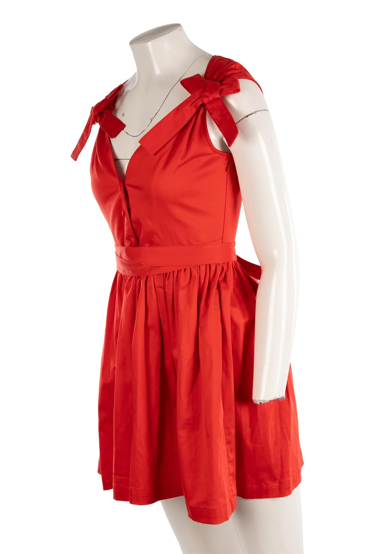 ALEXIS RED COTTON MINI DRESS XSMALL - Image 3