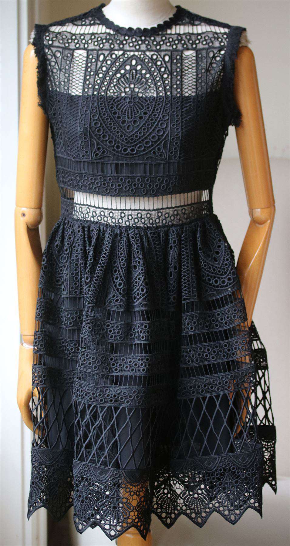 ALEXIS SAGE CROCHET EMBROIDERED DRESS MEDIUM - Image 3
