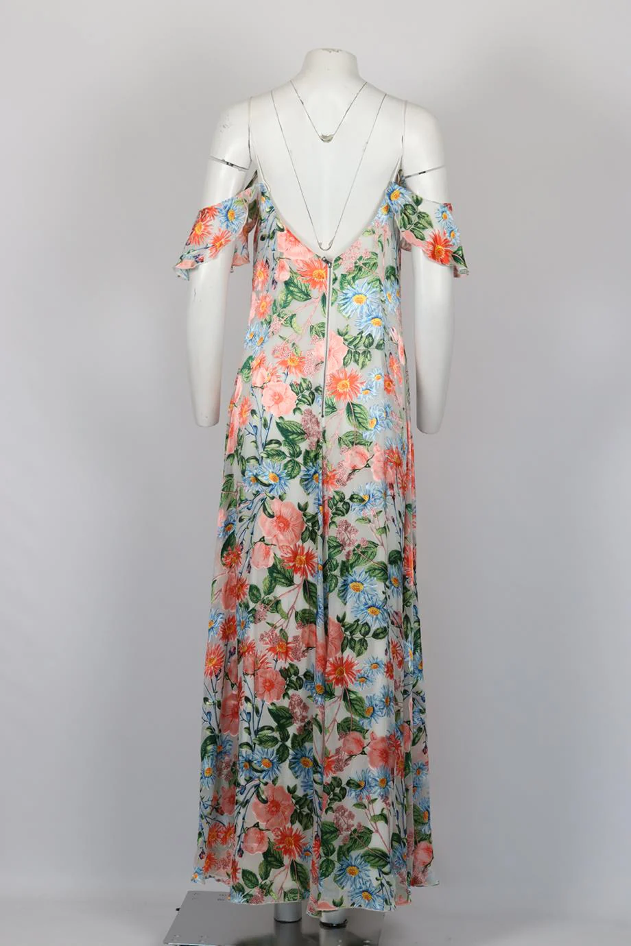 ALICE AND OLIVIA FLORAL PRINT SILK BLEND MAXI DRESS US 12 UK 16 - Image 4