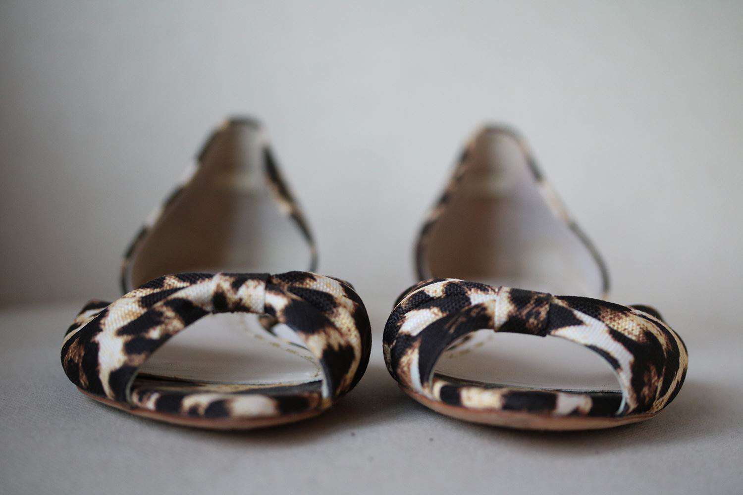 ALICE AND OLIVIA HARRIS LEOPARD PRINT PEEP TOE FLATS EU 40 UK 7 US 10 - Image 3