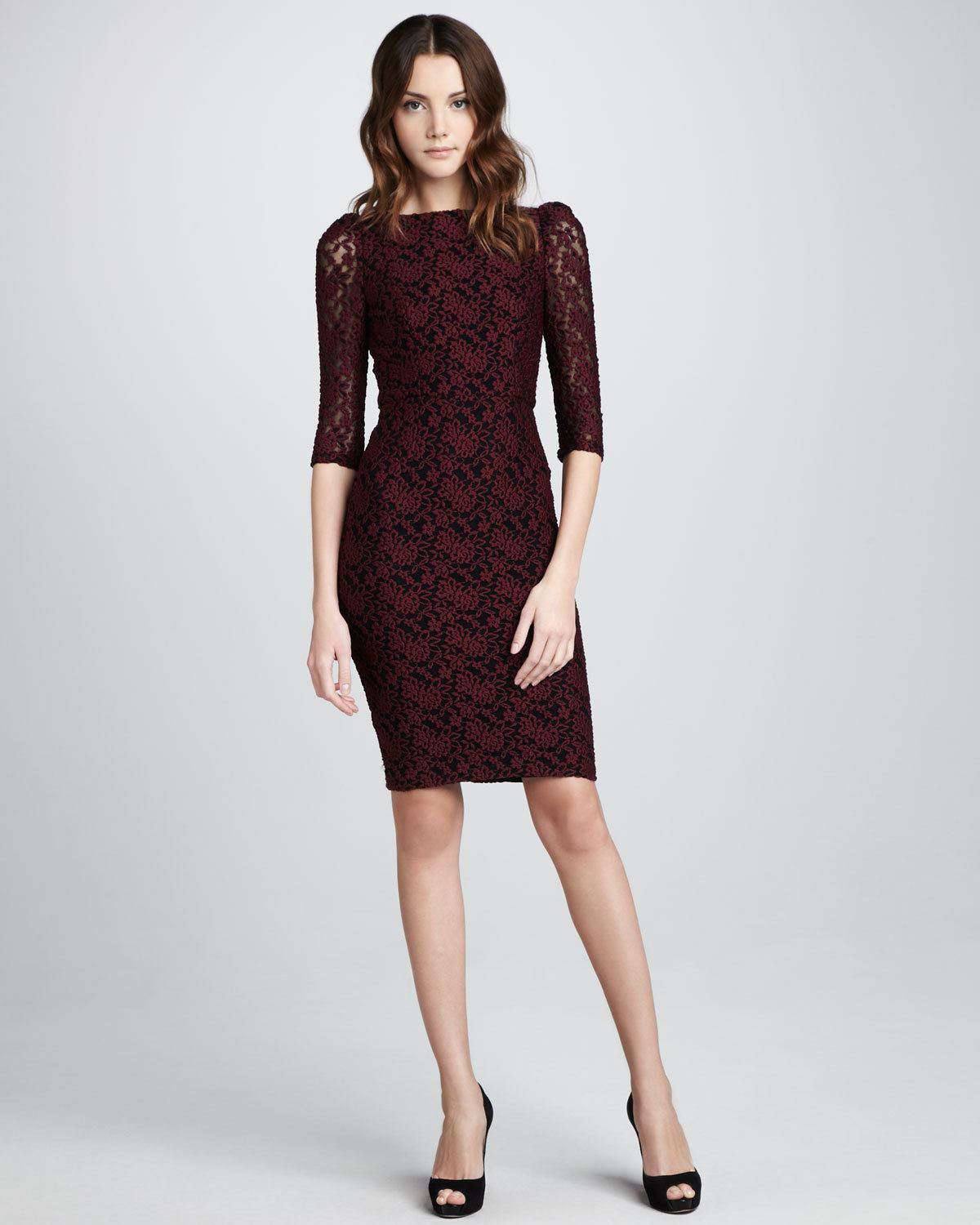ALICE AND OLIVIA MARCH RED LACE OPEN BACK DRESS US 10 UK 14 - Image 2