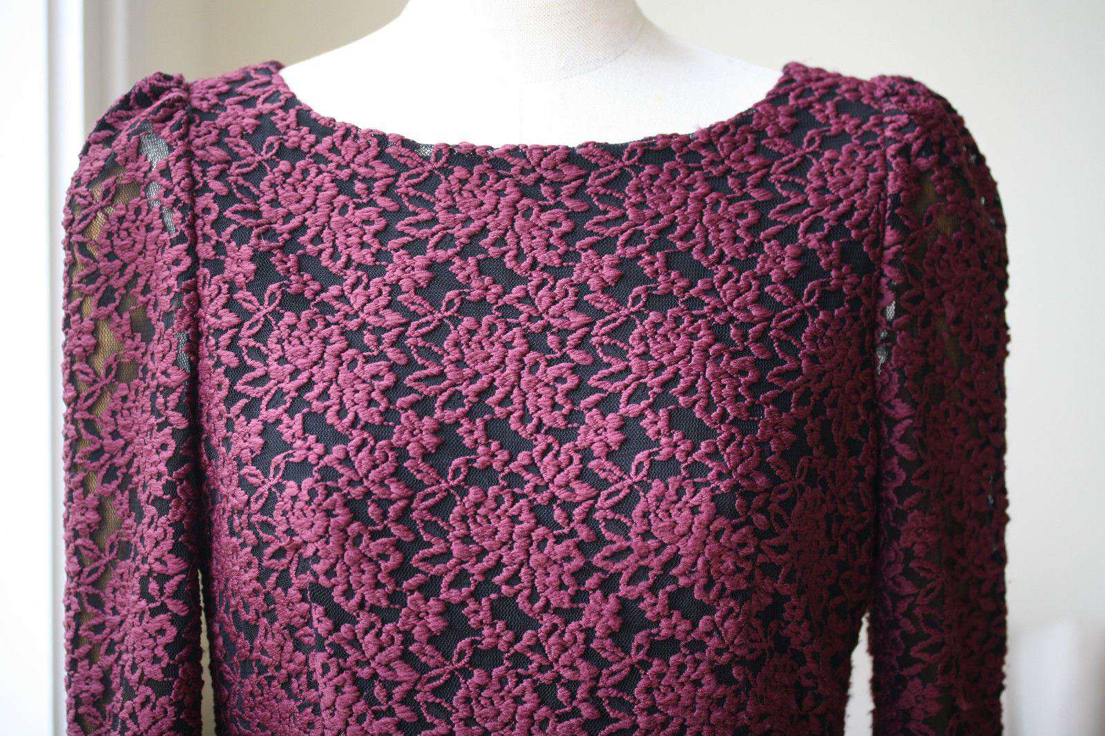 ALICE AND OLIVIA MARCH RED LACE OPEN BACK DRESS US 10 UK 14 - Image 4