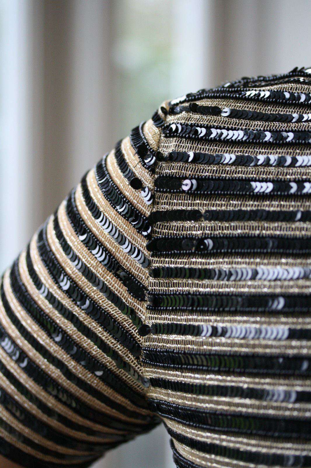 ALICE BY TEMPERLEY GOLD AND BLACK SEQUIN MAXI DRESS UK 12 US 8 - Image 9