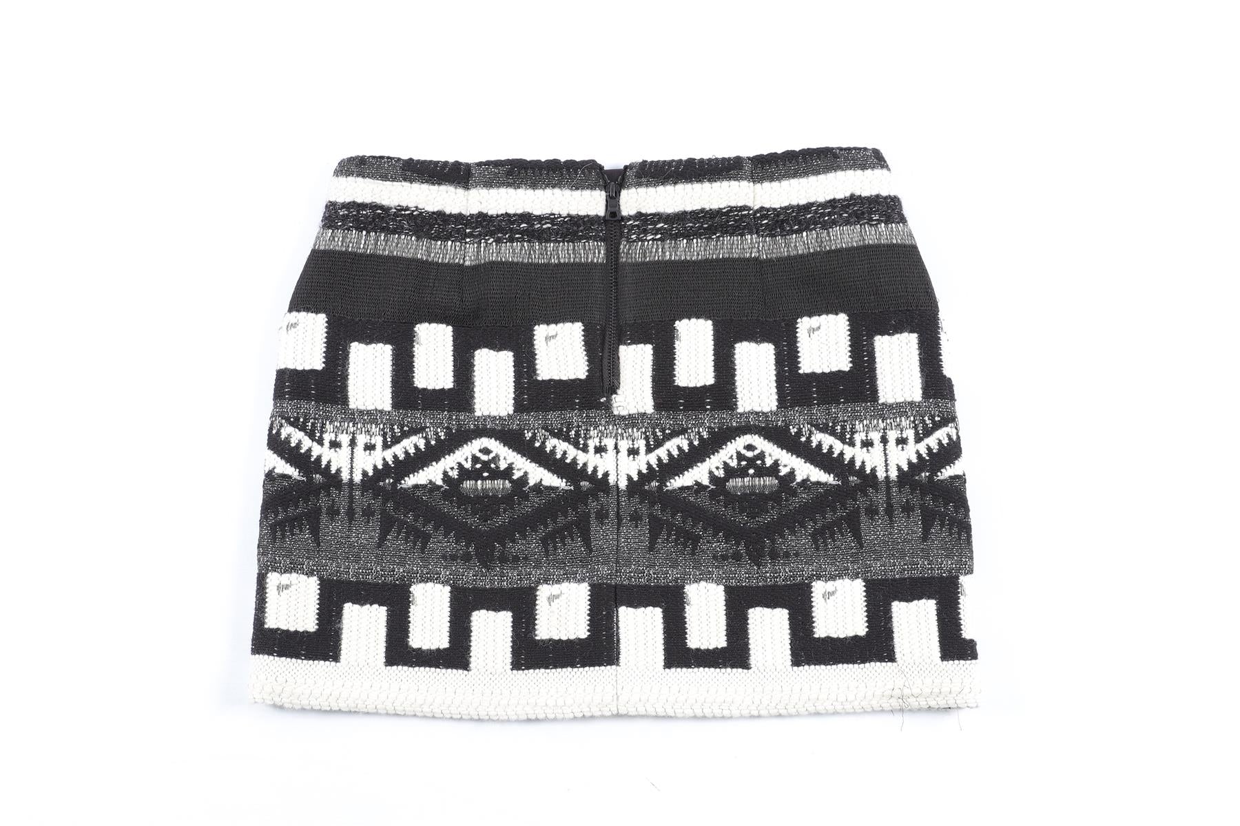 ALICE + OLIVIA BLACK COTTON MINI SKIRT US 0 UK 4 - Image 4