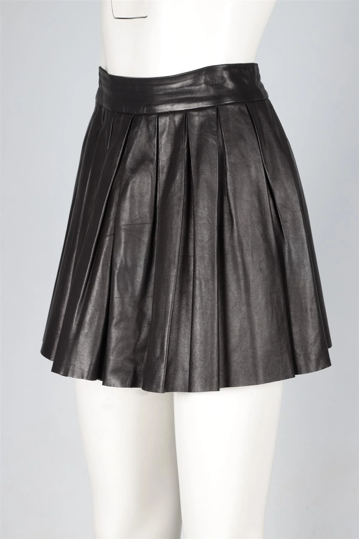 ALICE + OLIVIA BLACK LEATHER MINI SKIRT US 8 UK 12 - Image 3