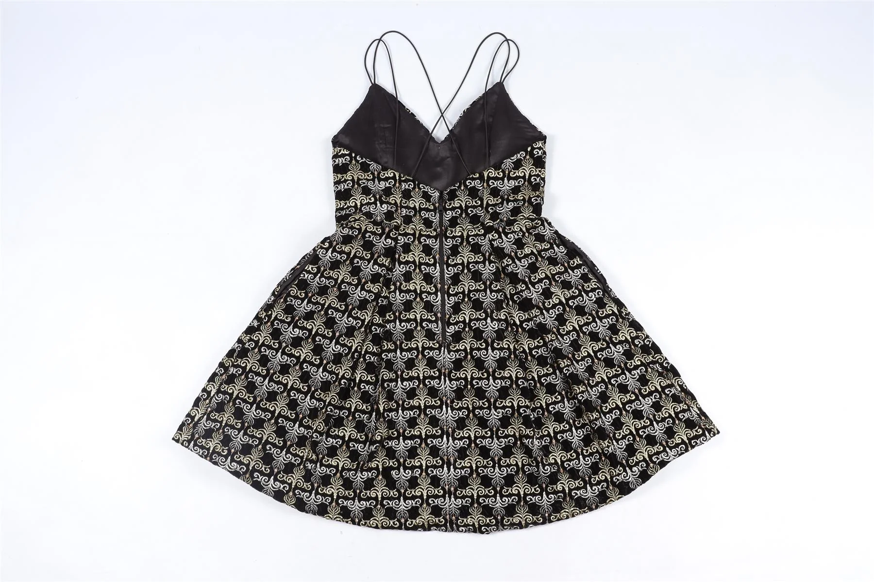 ALICE + OLIVIA BLACK VELVET MINI DRESS US 4 UK 8 - Image 4