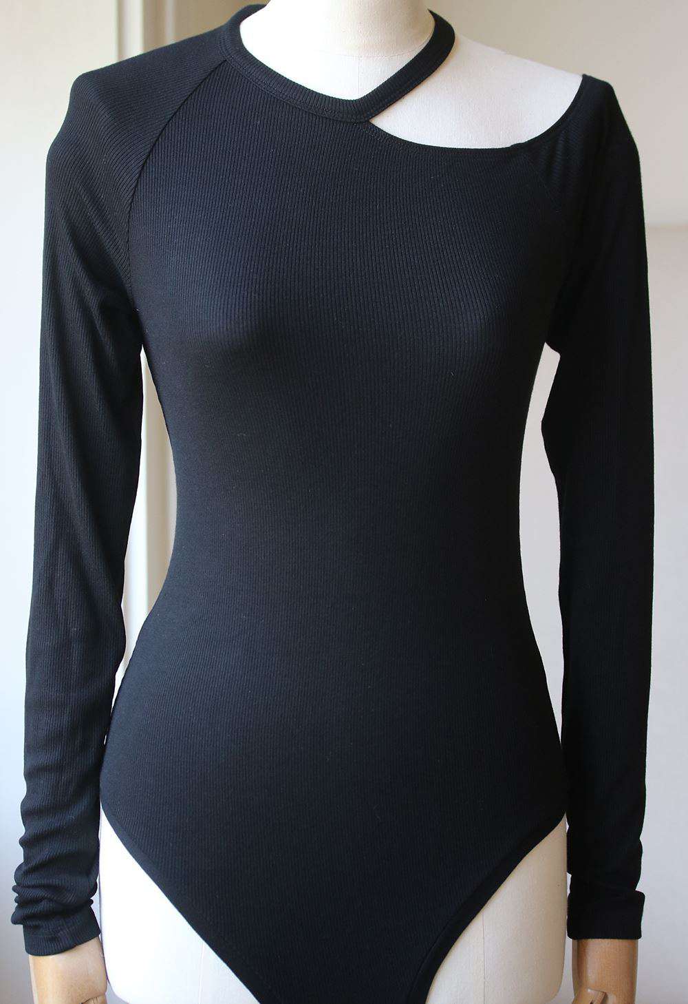ALIX LAWRENCE CUTOUT RIBBED BODYSUIT MEDIUM - Image 3