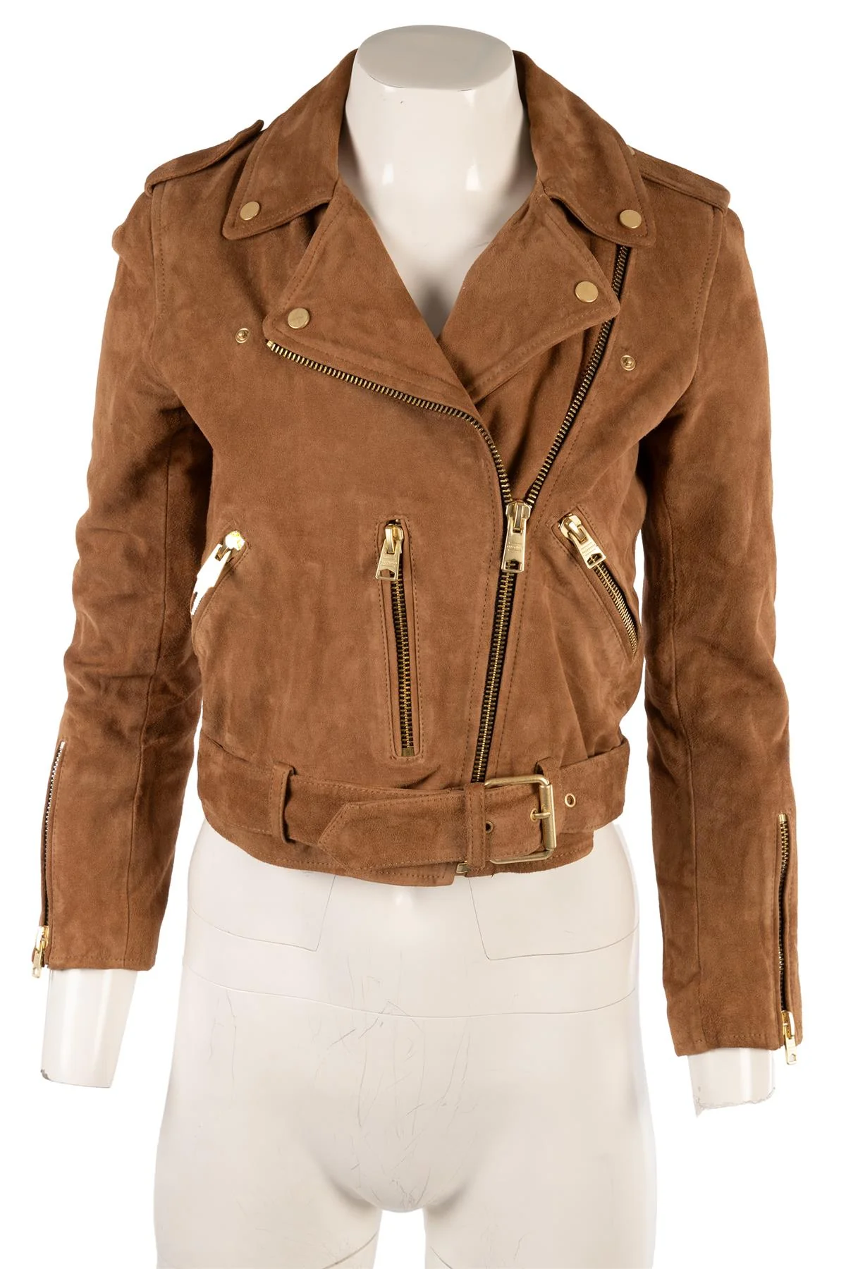 ALL SAINTS BROWN SUEDE JACKET UK 6 - Image 2