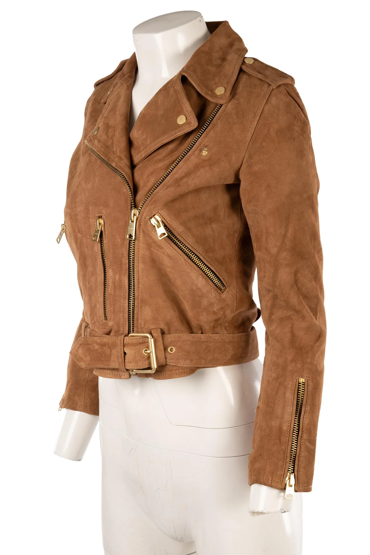 ALL SAINTS BROWN SUEDE JACKET UK 6 - Image 3