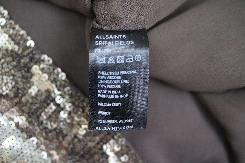 ALL SAINTS PALOMA SEQUIN MINI SKIRT UK 14 - Image 5