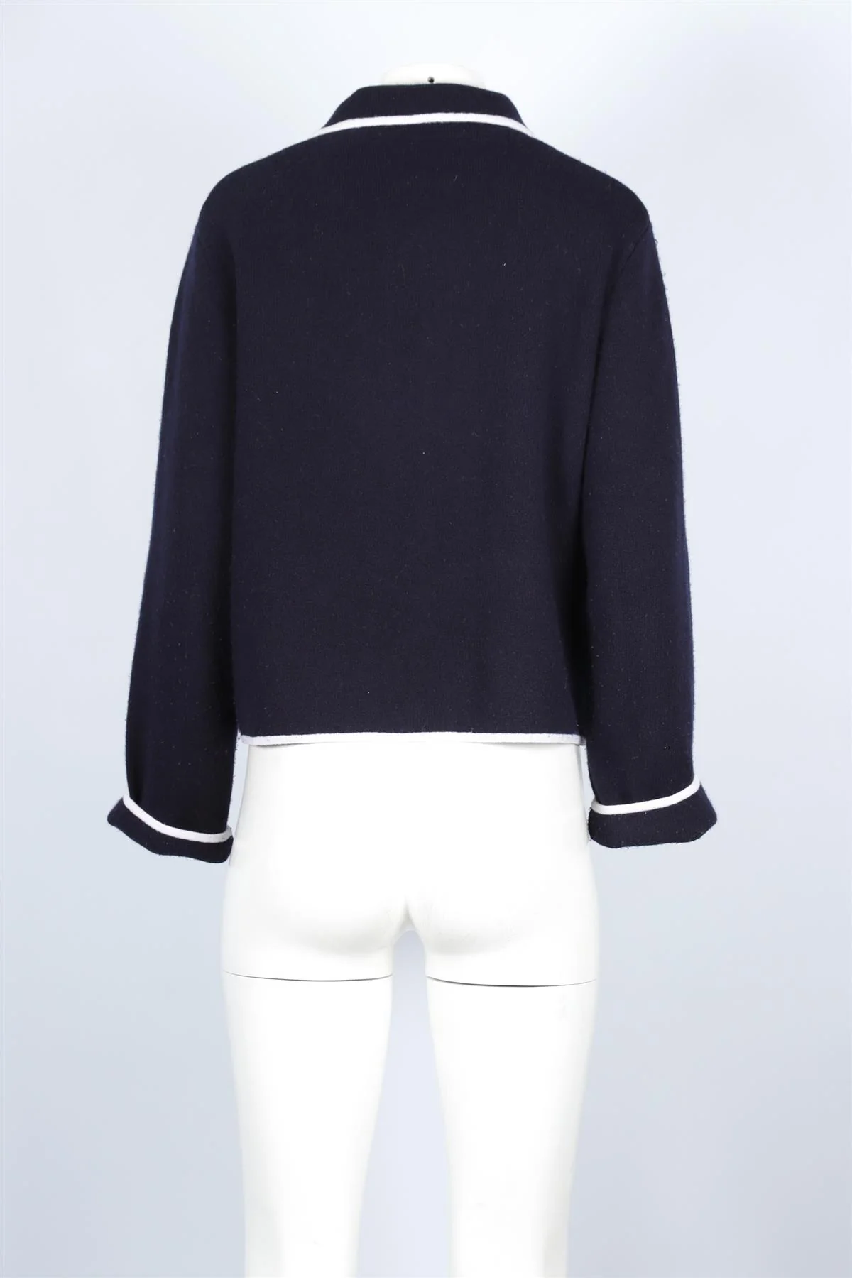 Allude Navy Cashmere Cardigan LARGE - Image 4