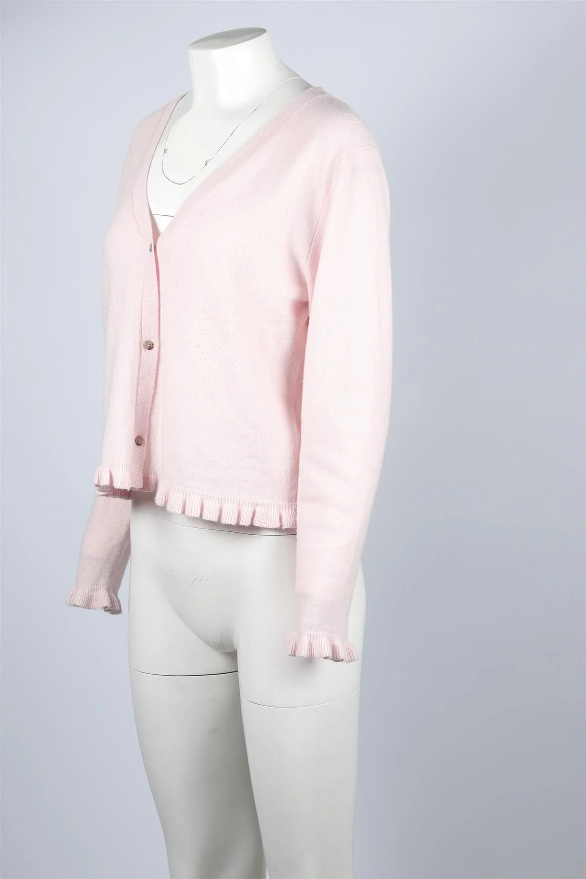 Allude Pink Cashmere Cardigan LARGE - Image 3