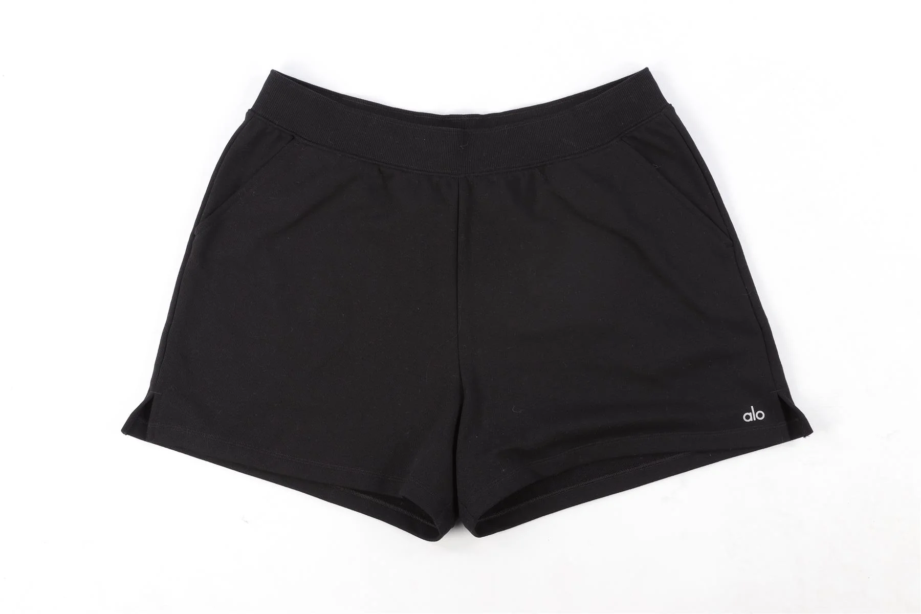 ALO YOGA BLACK COTTON SHORTS LARGE - Image 2