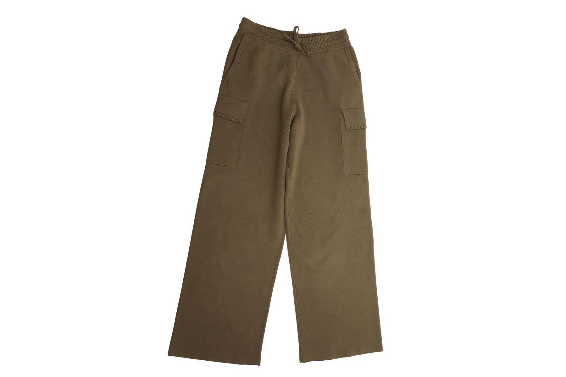 ALO YOGA GREEN COTTON WIDE LEG PANTS MEDIUM - Image 2