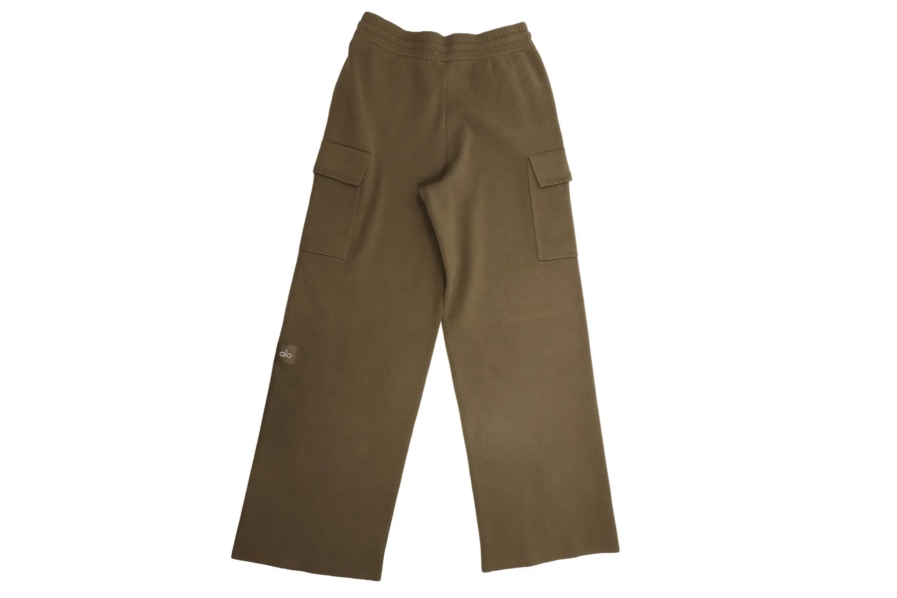 ALO YOGA GREEN COTTON WIDE LEG PANTS MEDIUM - Image 4