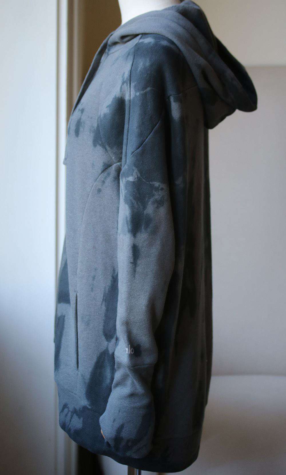 ALO YOGA STELLAR TIE DYE ZIP UP HOODIE SMALL - Image 4