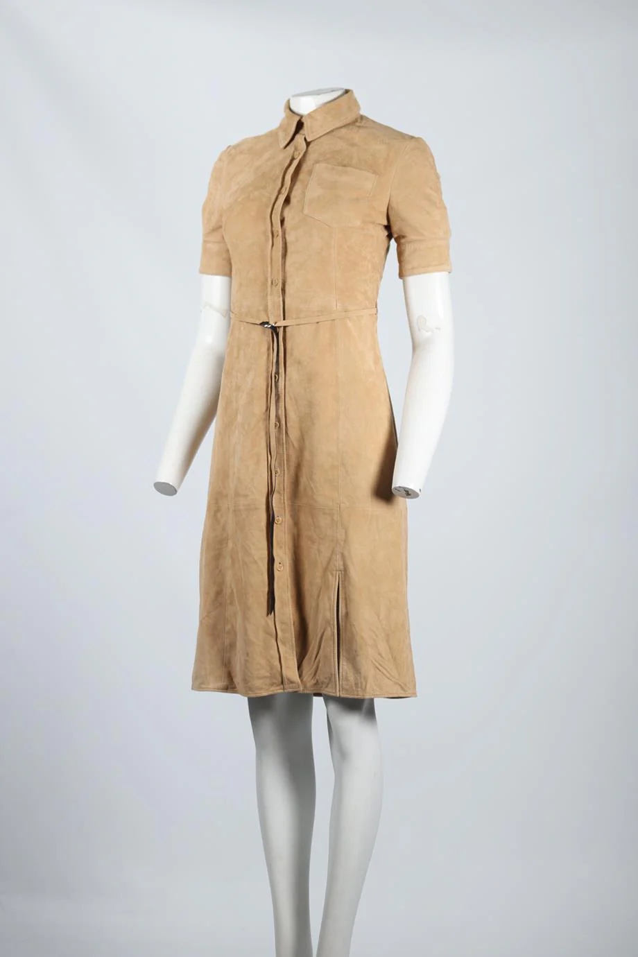 ALTUZARRA BELTED SUEDE MIDI DRESS FR 34 UK 6 - Image 3